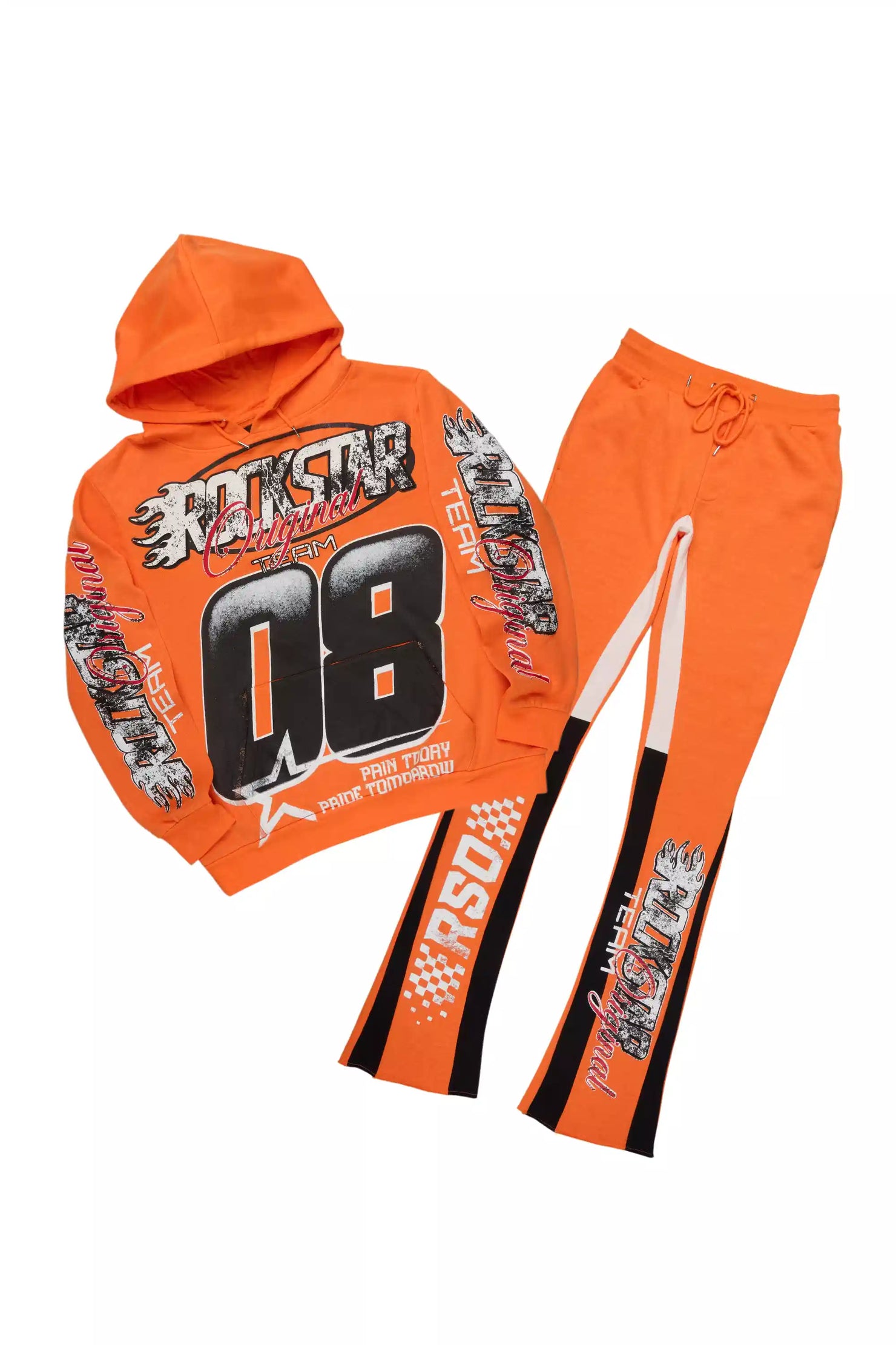 Ryker Orange/Black Hoodie/Stacked Track Pant Set