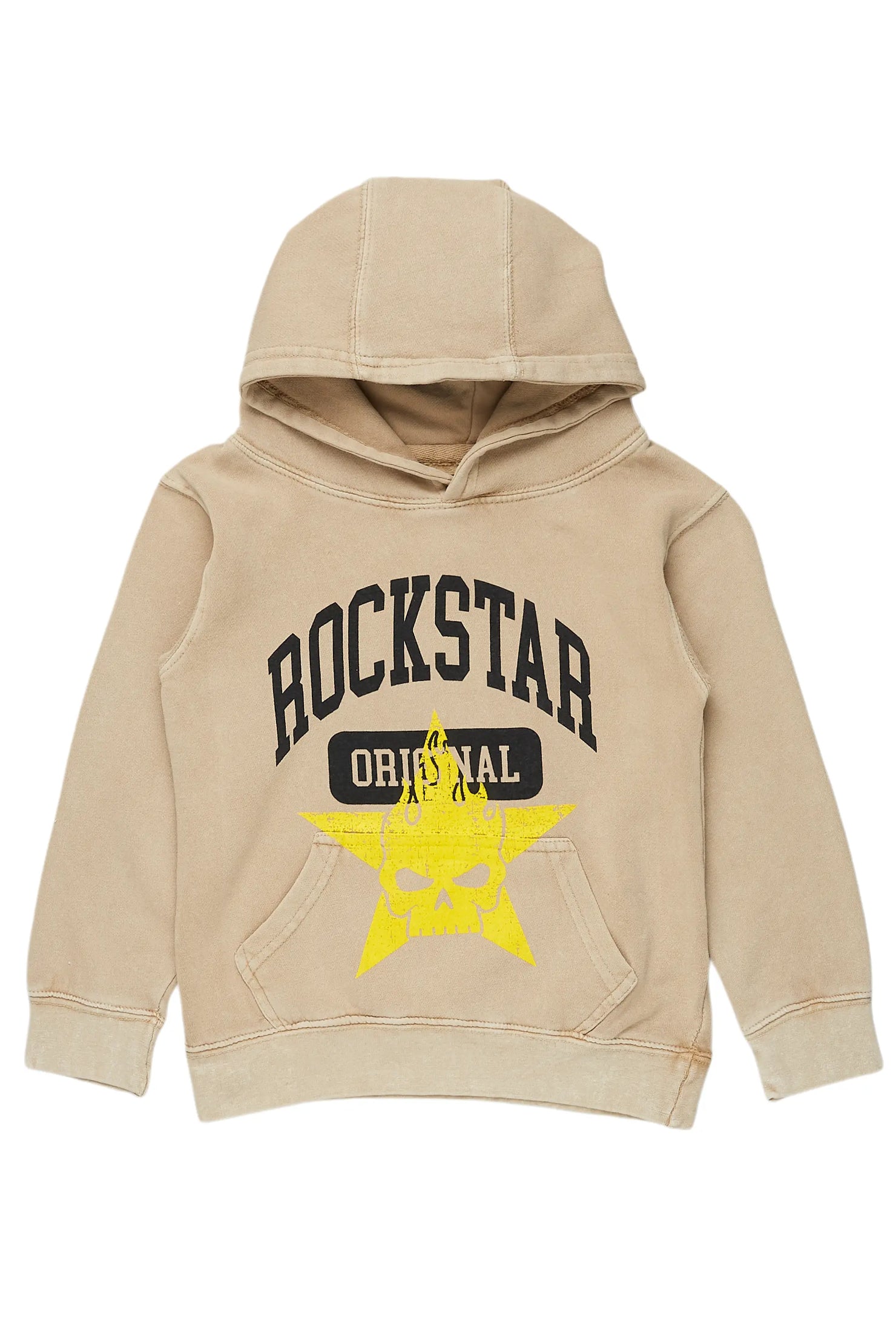 Boys Semaj Vintage Beige Graphic Hoodie
