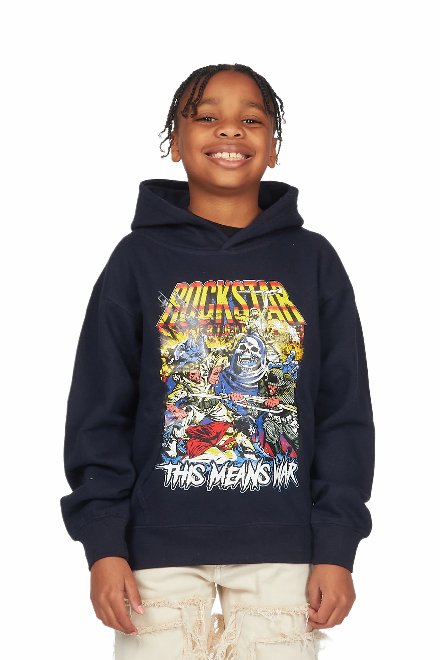 Boys Karter Navy Graphic Hoodie