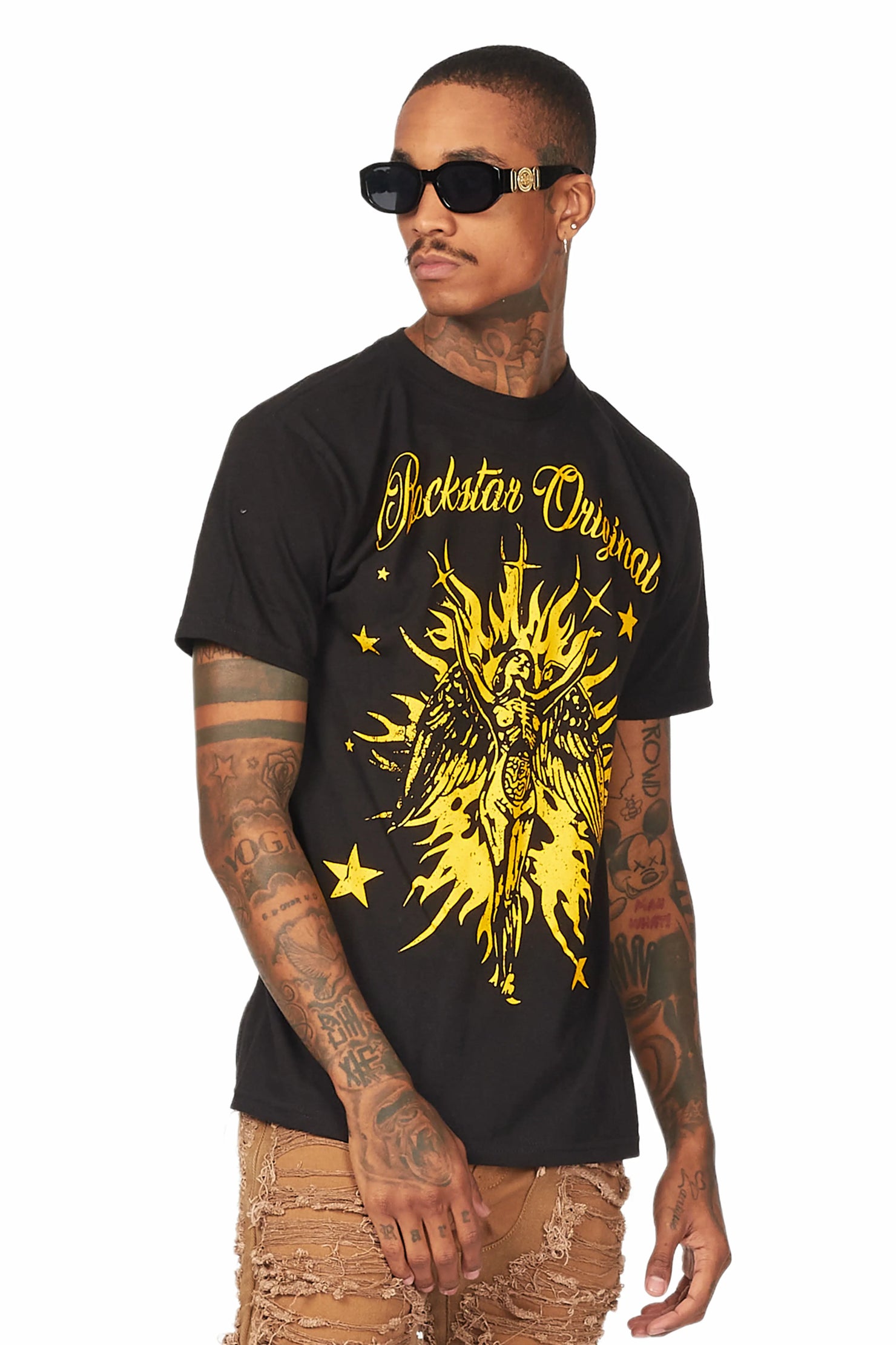 Mermaid Black/Yellow Graphic T-Shirt