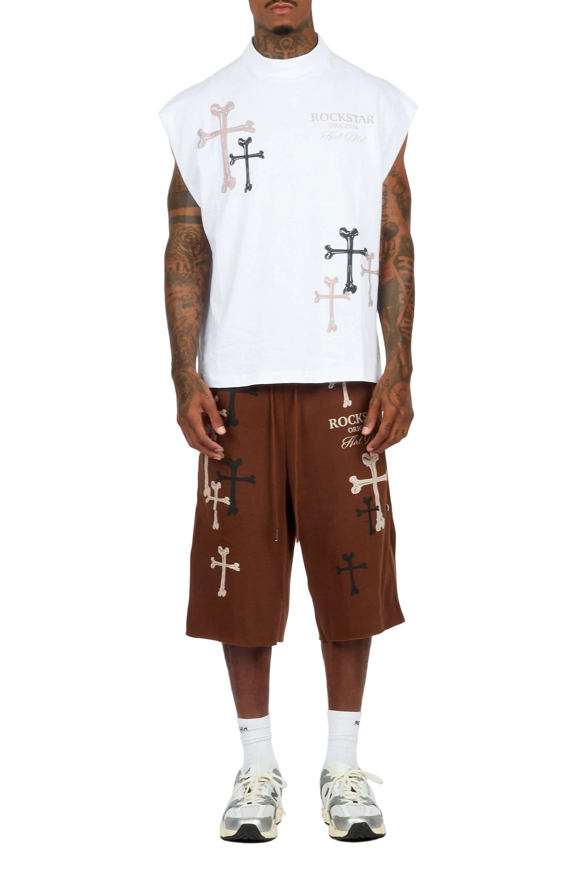 Roddy Brown Cut Sleeve T-Shirt/ Short Set