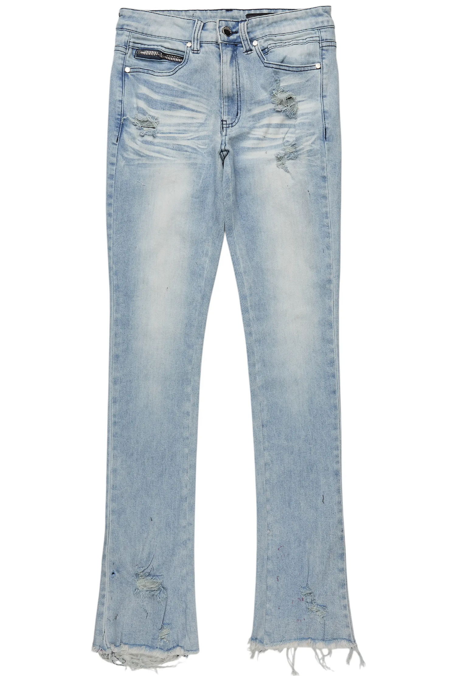 Savag Blue Stacked Flare Jean