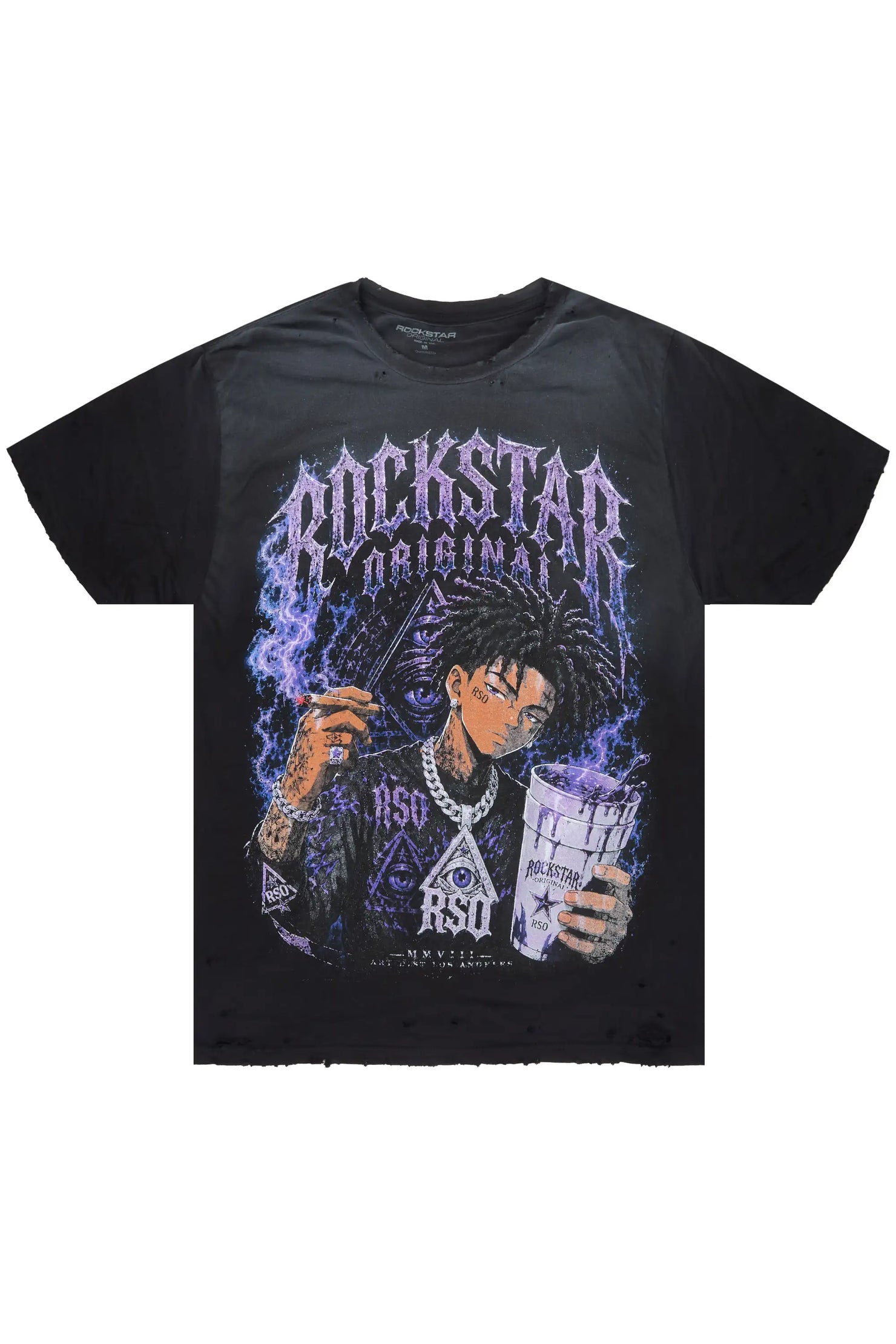 Vexler Black Oversized Graphic T-Shirt