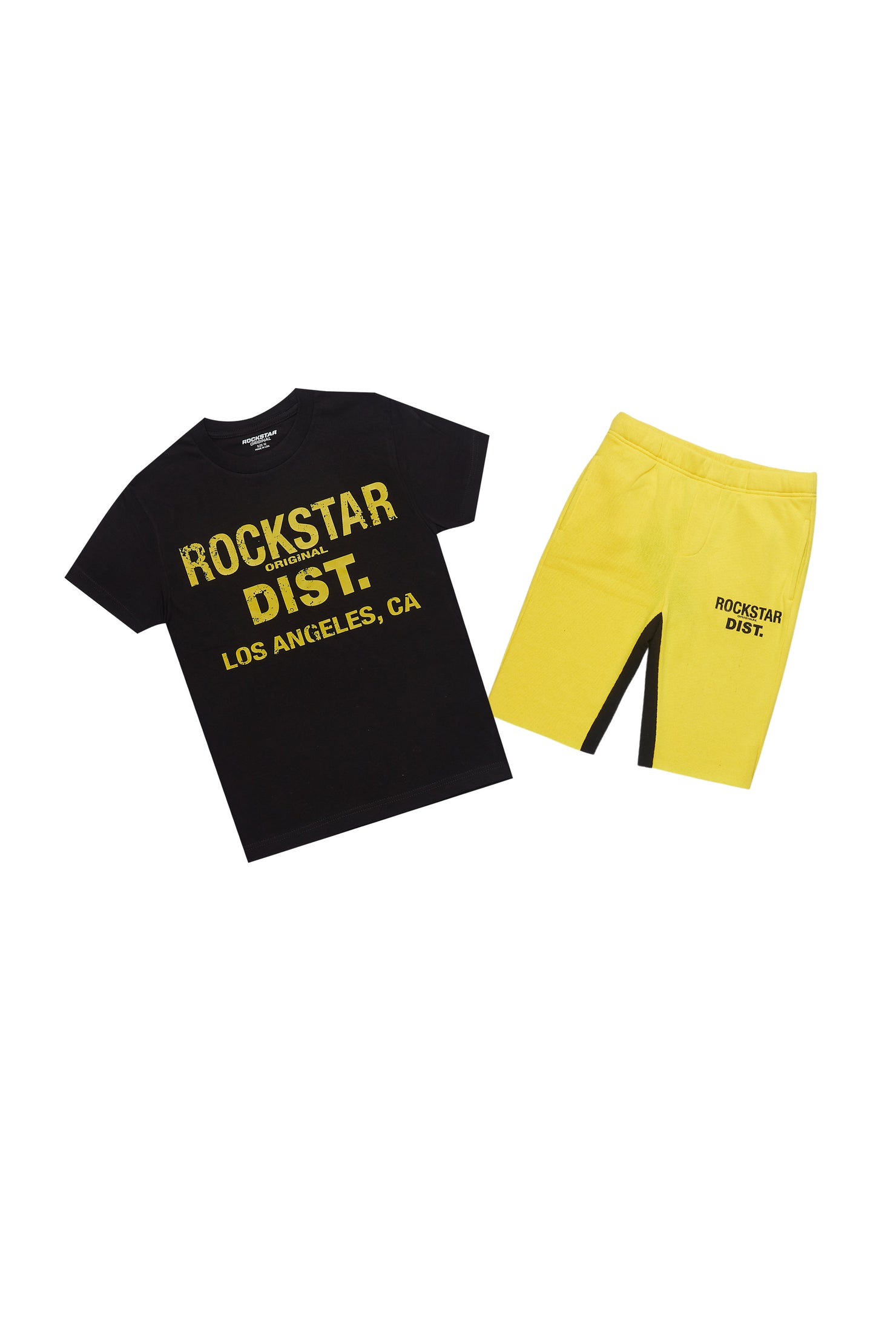 Boys Lake Black/Yellow T-Shirt/Yellow Short Set
