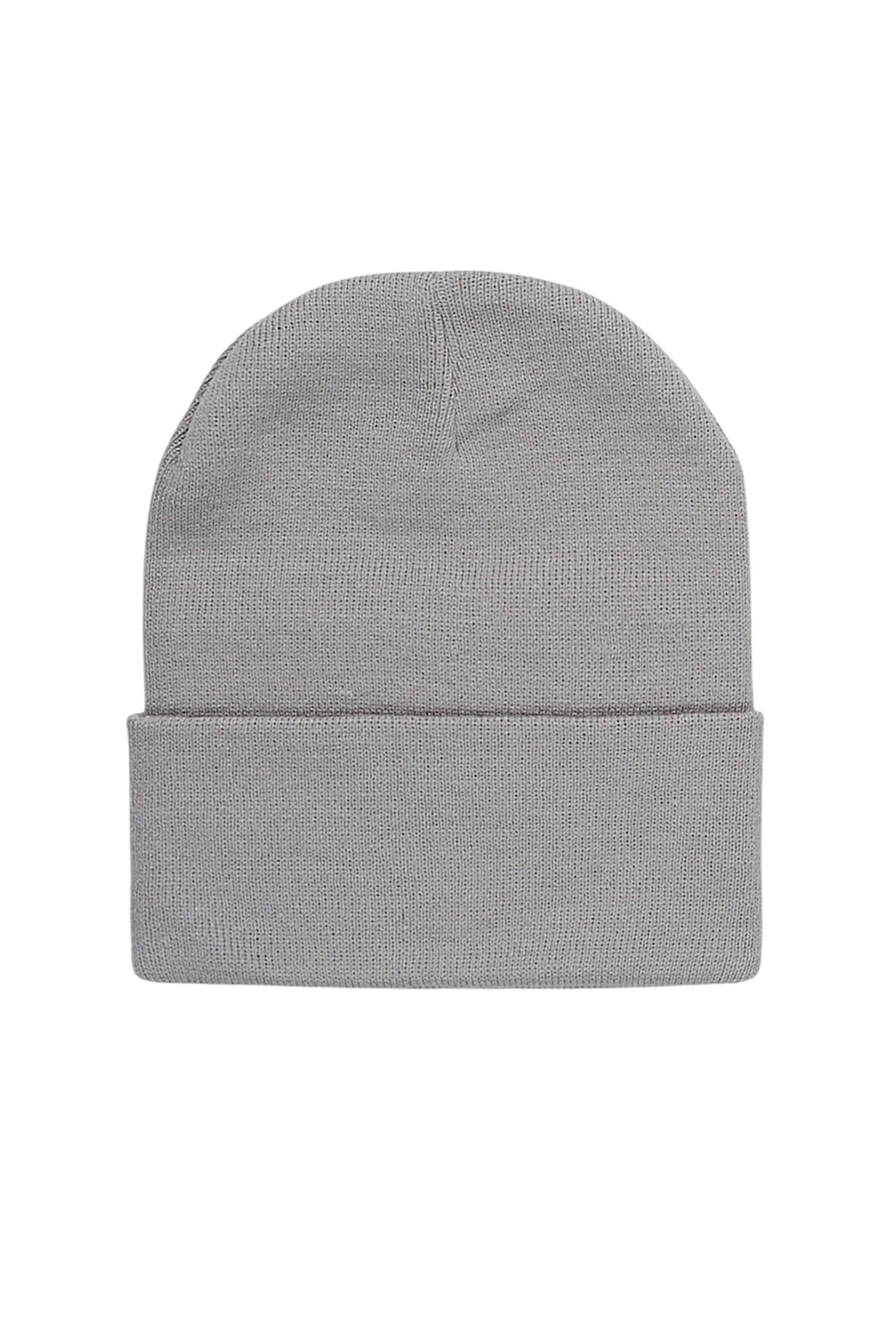 Mens Grey Basic Beanie Hat