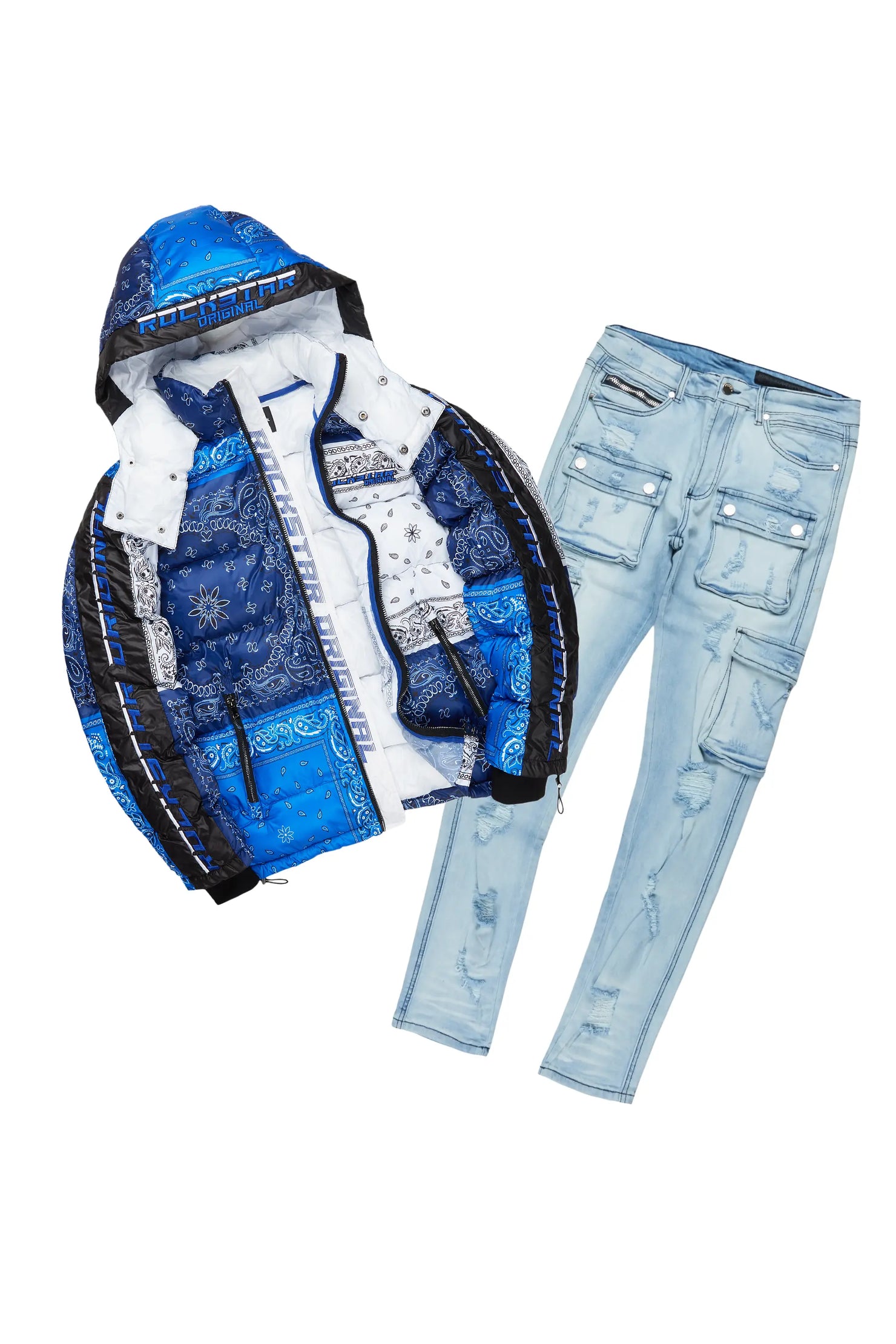 Kyro Puffer & Kap Blue Cargo Jean Bundle