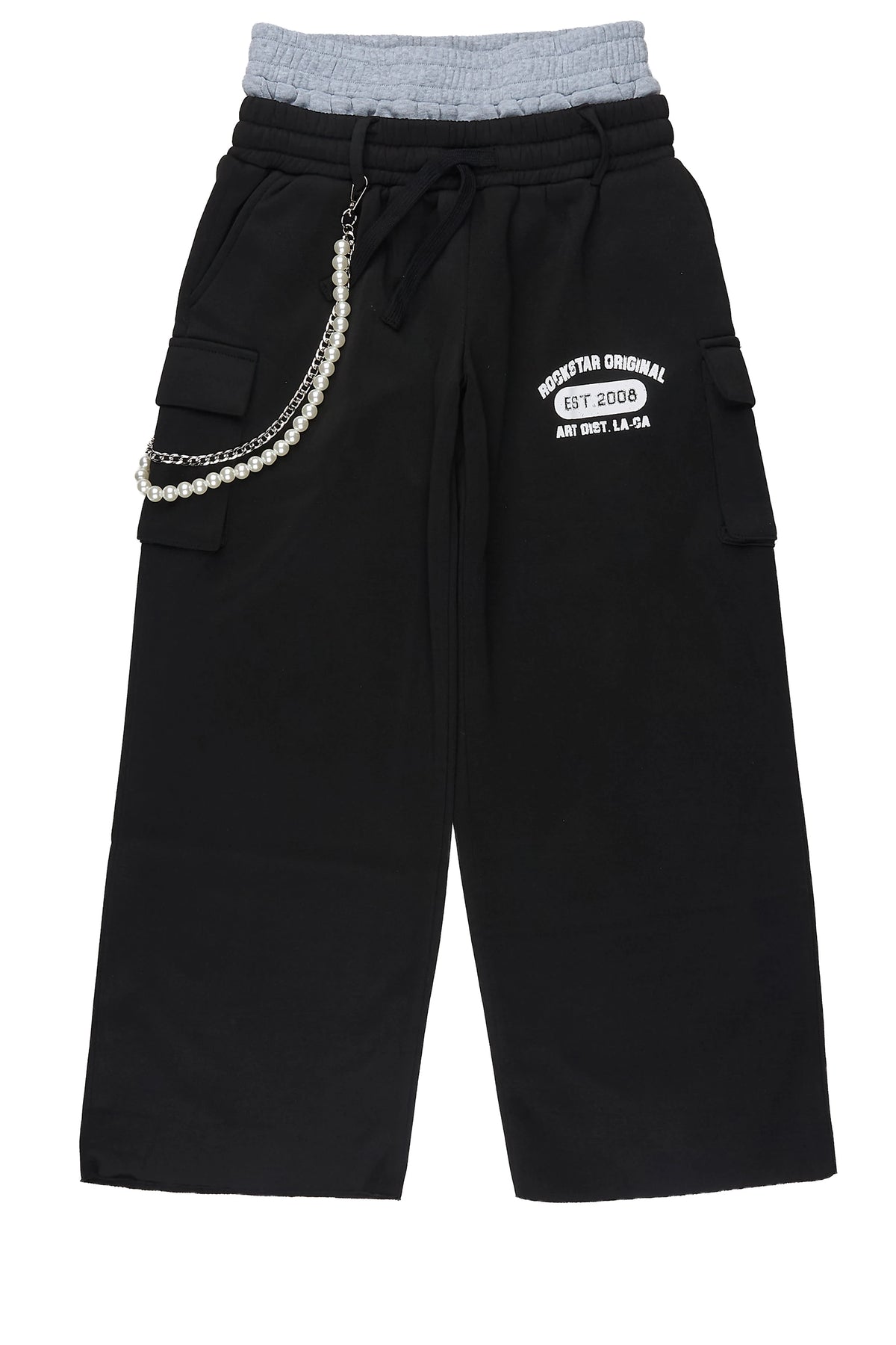 Boys Alexander Black Double Waisted Super Baggy Track Pant