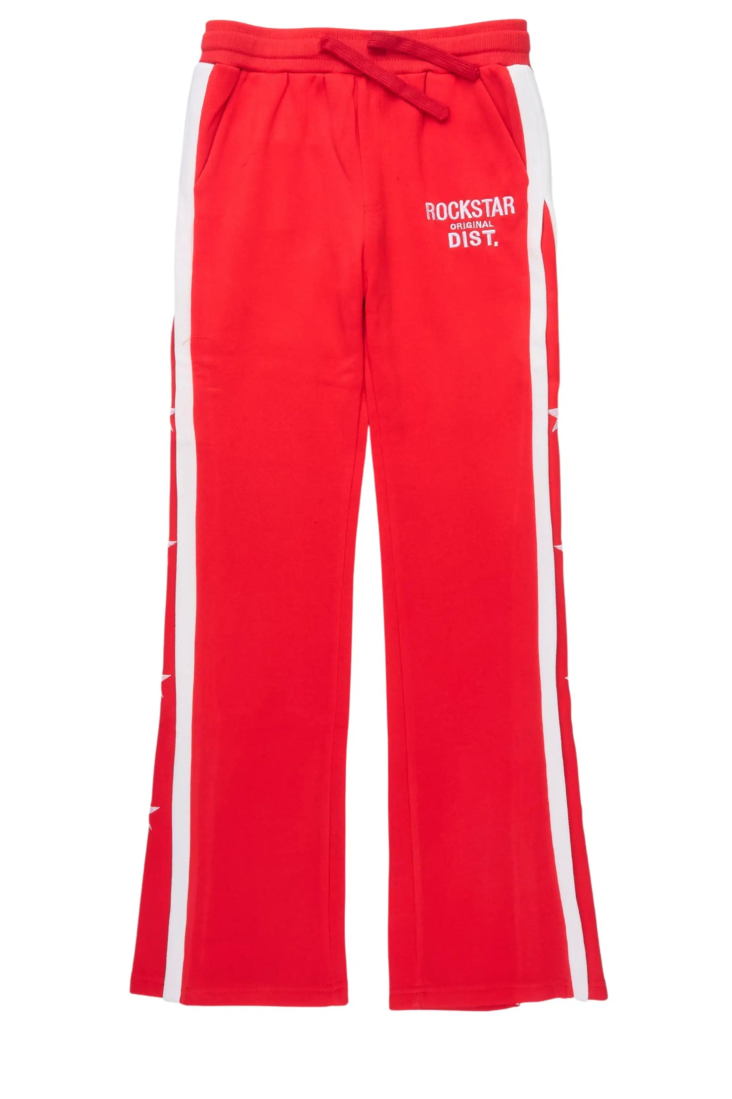 Girls Deaunta Red Stacked Flare Track Pant