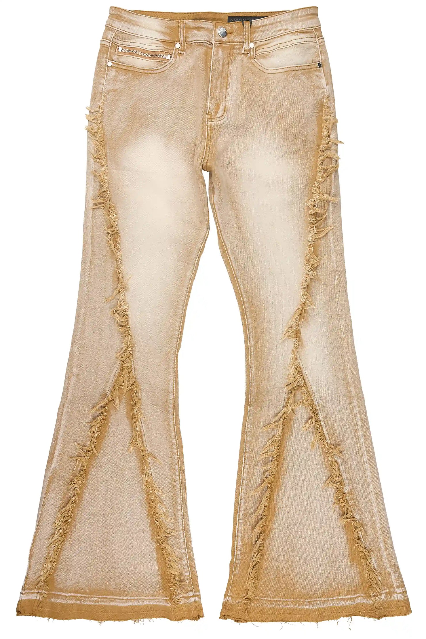 Vane Beige Stacked Super Flare Jean