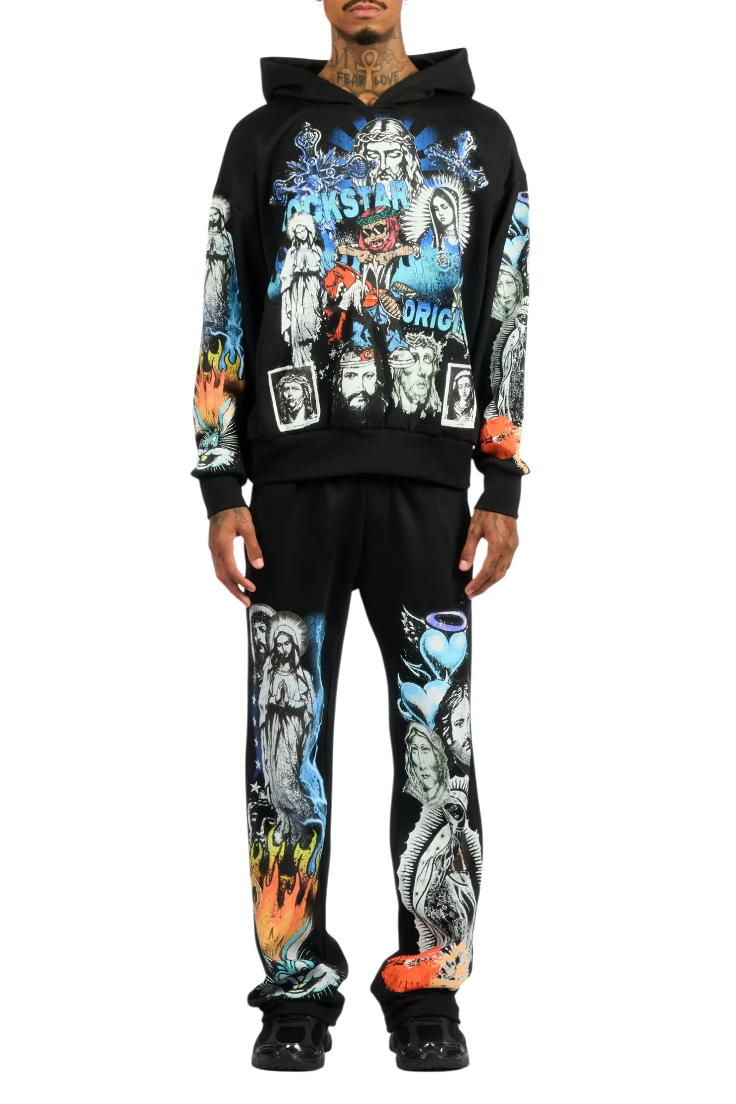 Diyos Black Hoodie/Baggy Pant Track Set