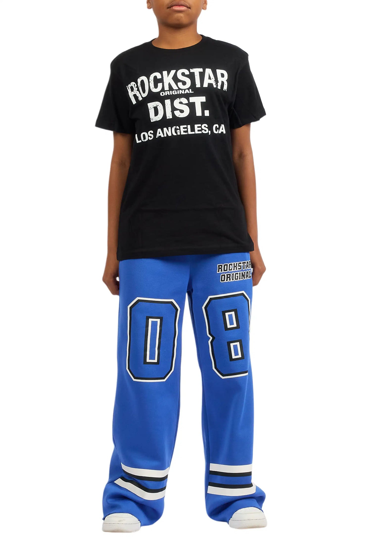 Boys Lenayh Royal Blue Baggy Track Pant