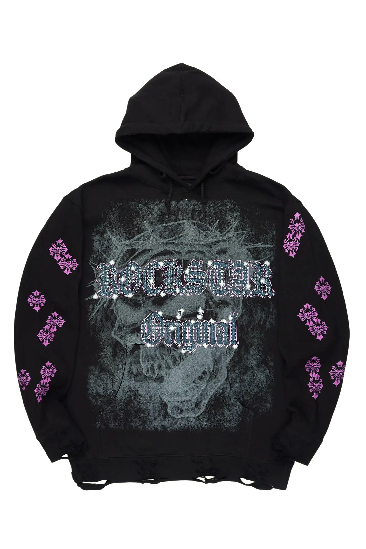 Kyze Black/Multi Distressed Graphic Hoodie