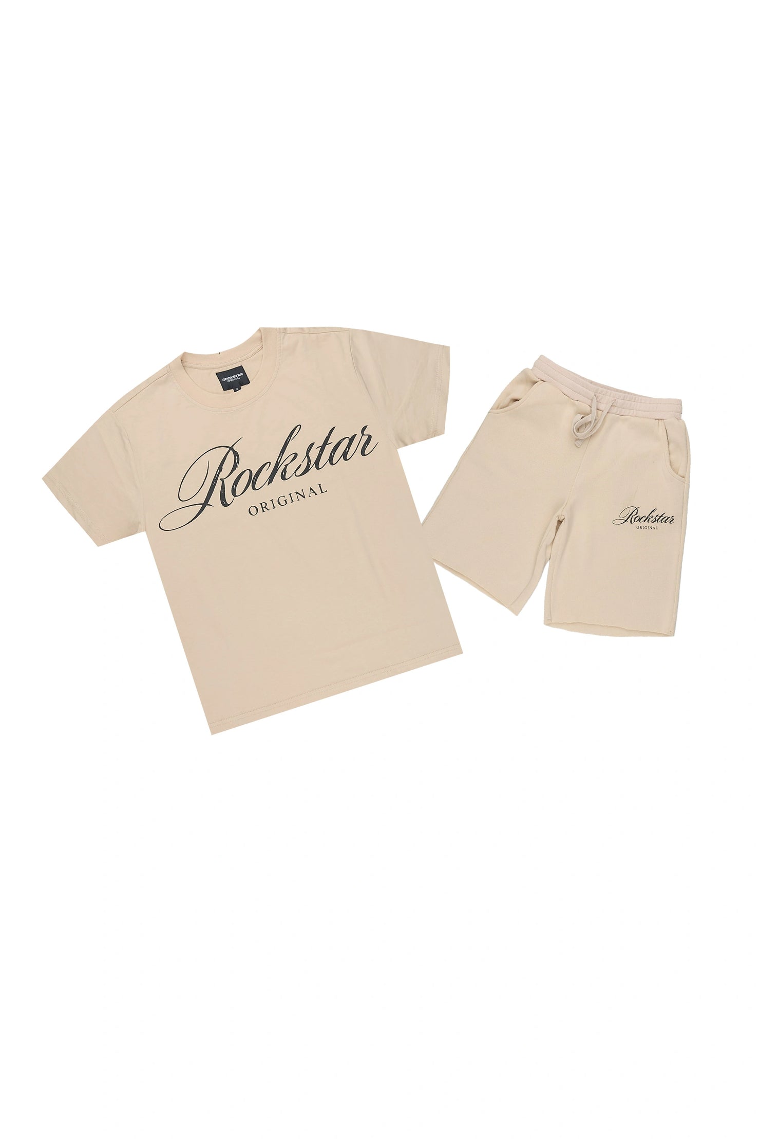 Boys Domaric Beige T-Shirt Short Set