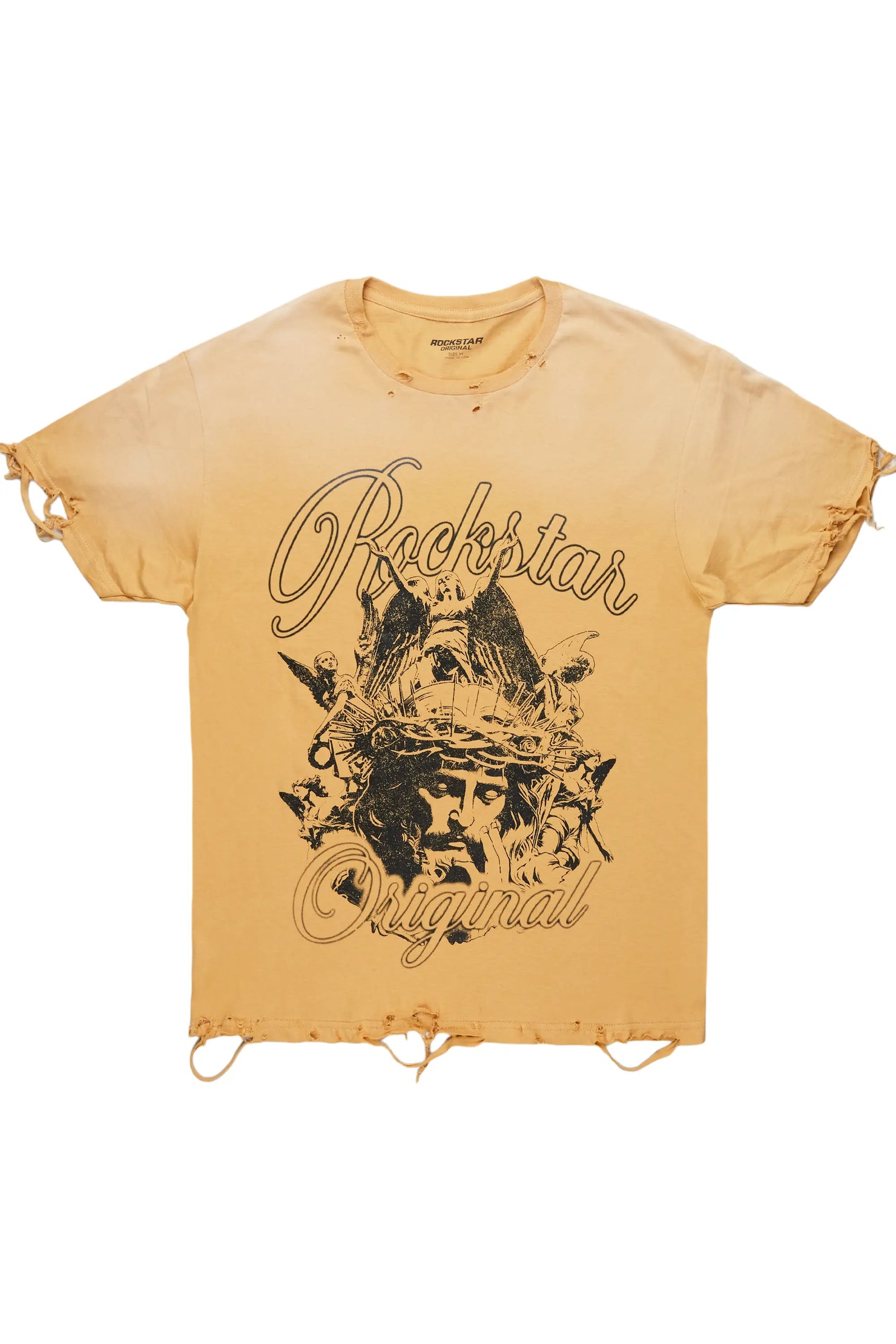 Finna Beige Oversized Graphic T-Shirt