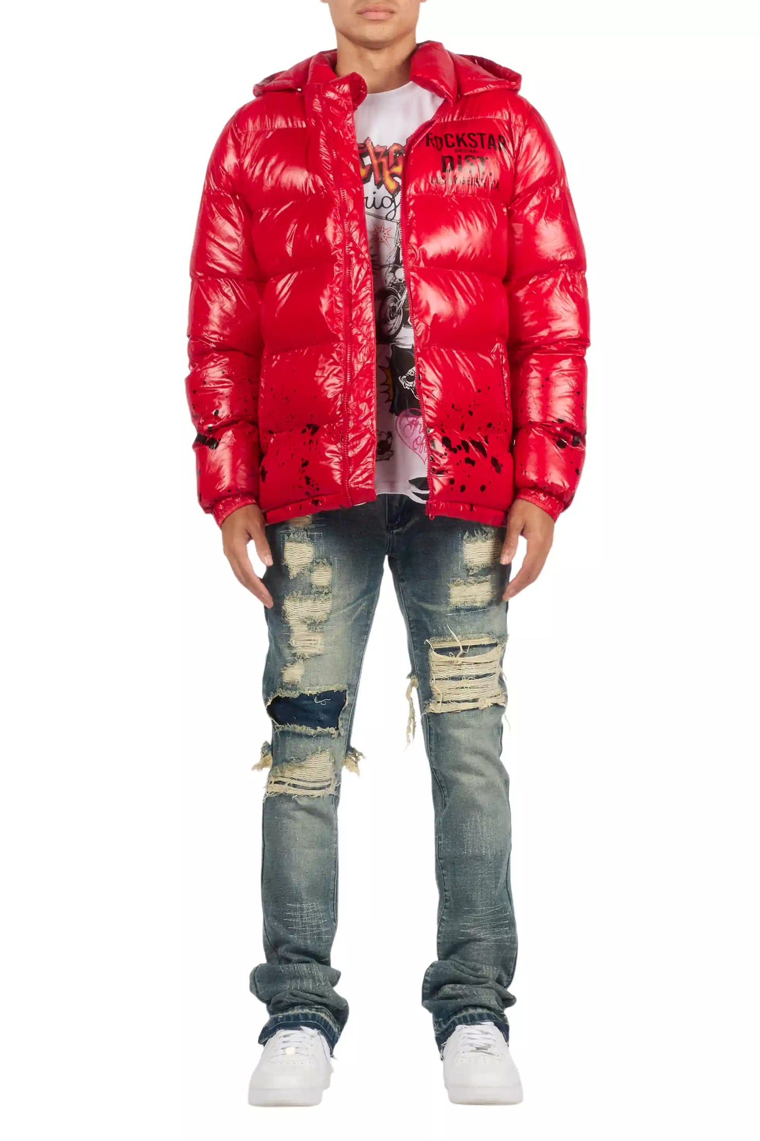 Foreign Medium Blue Wash Stacked Flare Jean