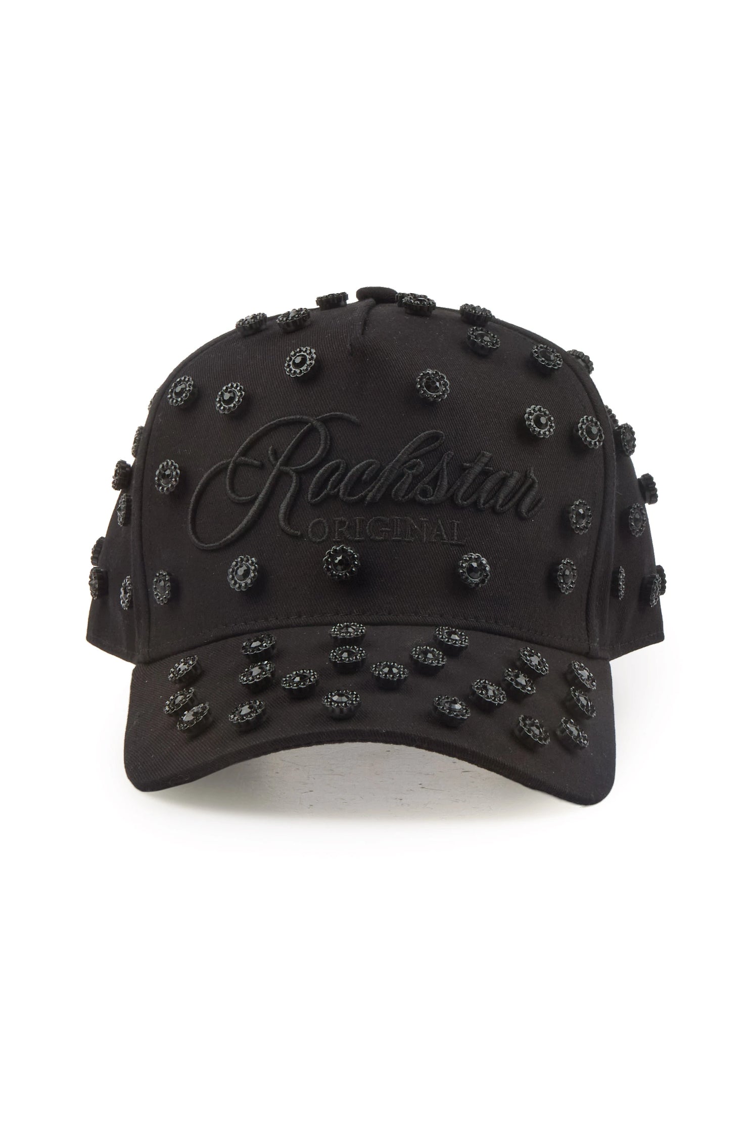 Roma Black/Black Rhinestone Trucker Hat