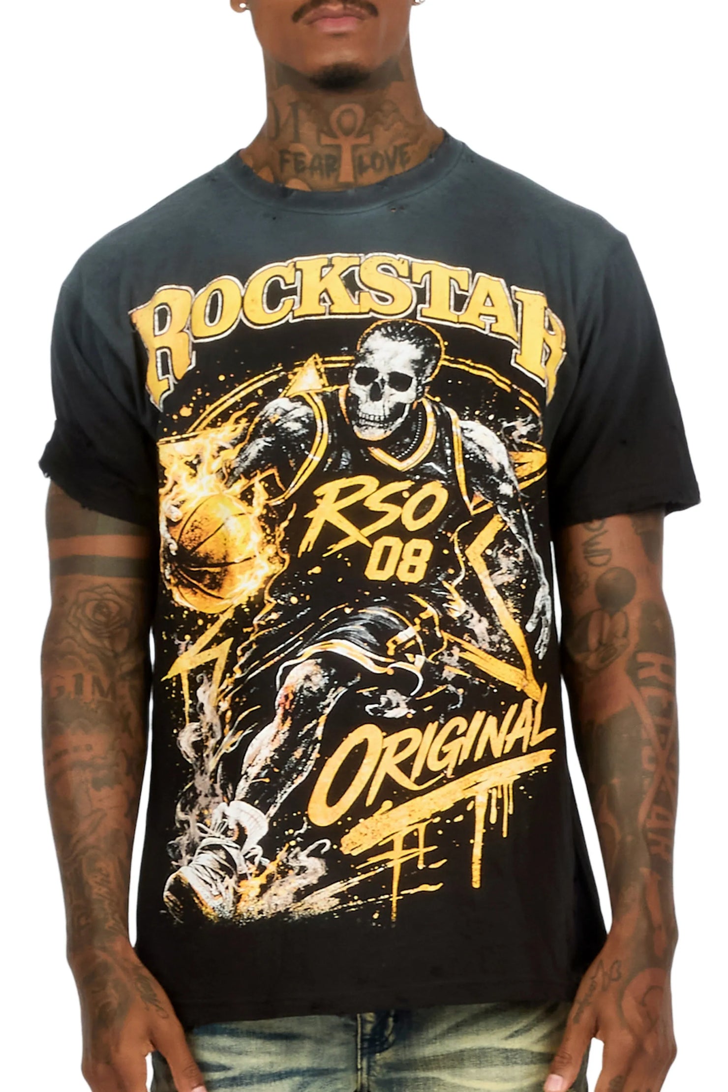 Mingo Black Oversized Graphic T-Shirt