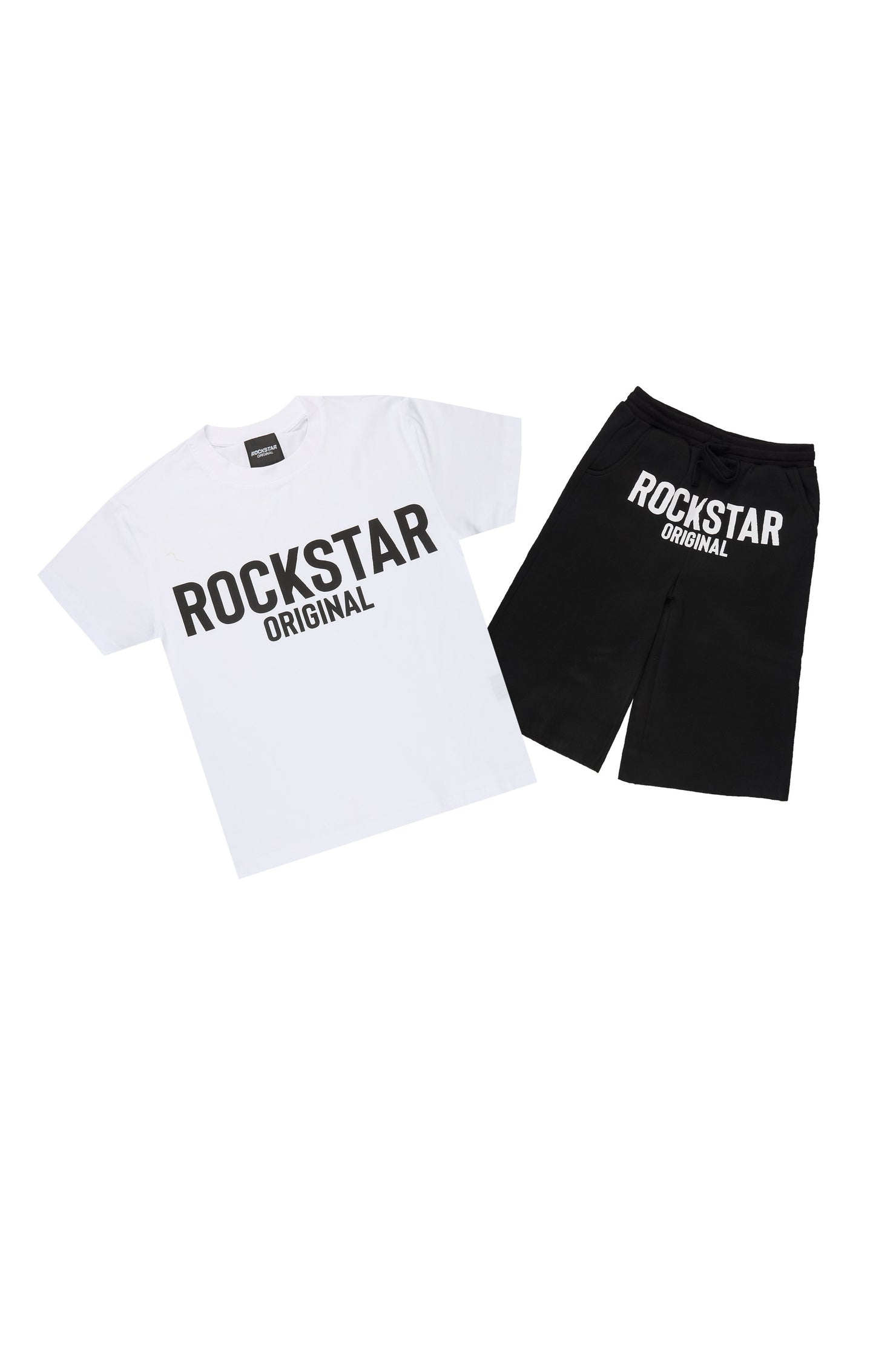 Boys Mikasso White/Black T-Shirt/Short Set