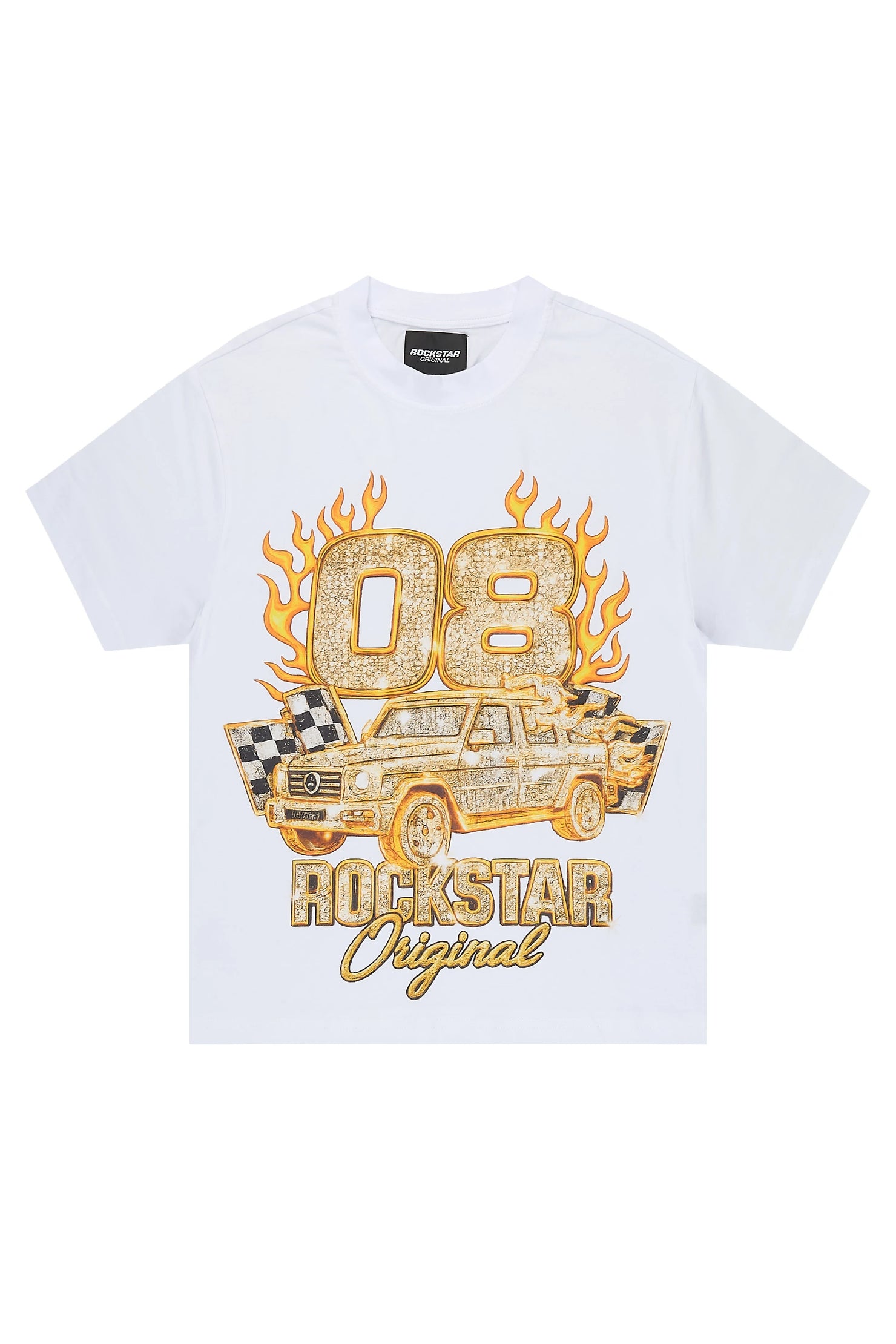 Boys Glueden White Graphic T-Shirt