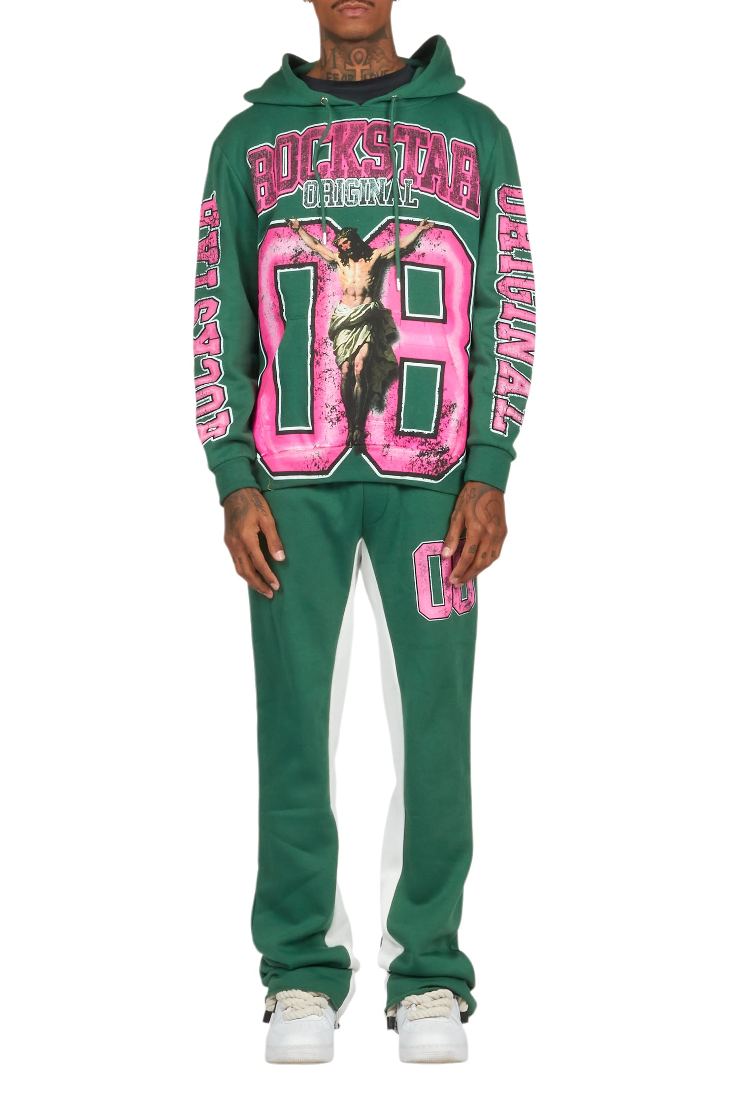 Fields Green Baggy Hoodie Track Set