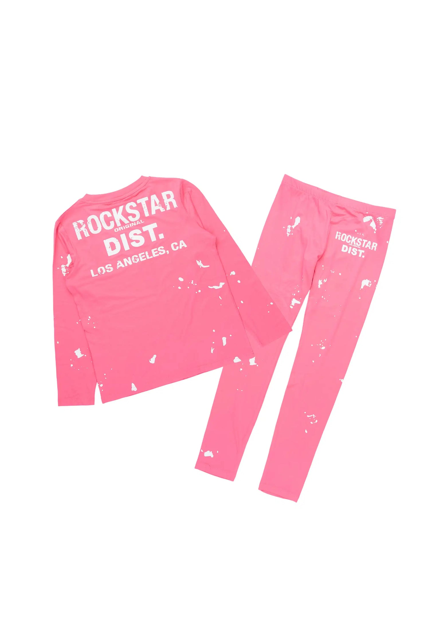 Girls Living For It Pink Long Sleeve Lounge Set