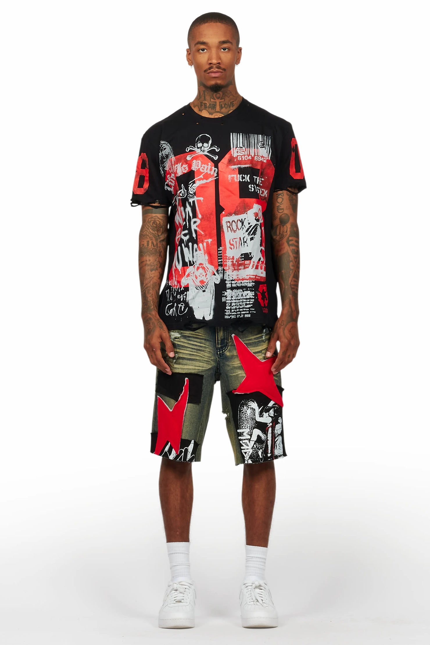 Grill Black/Tint T-Shirt/Denim Short Set