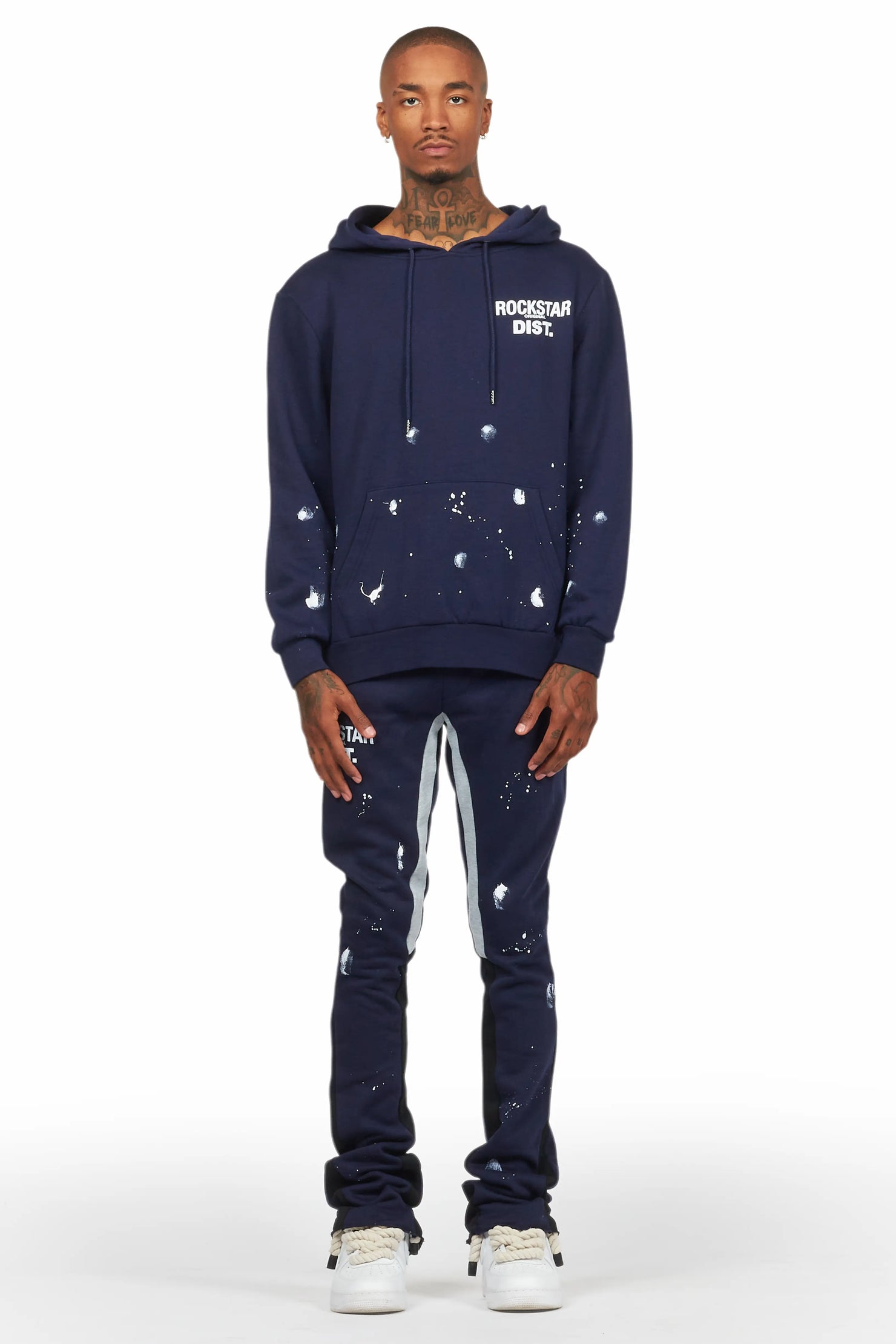 Raffer Navy Hoodie Flare Track Set