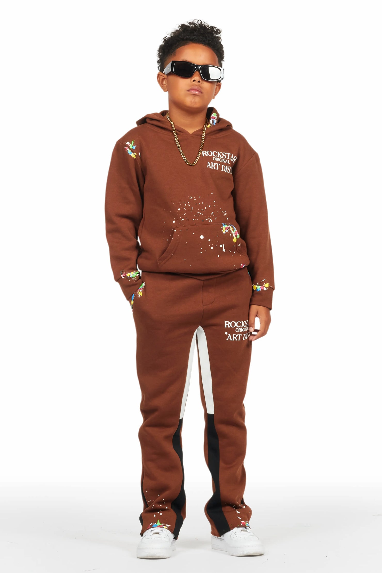 Boys Palmer Brown Stacked Track Set