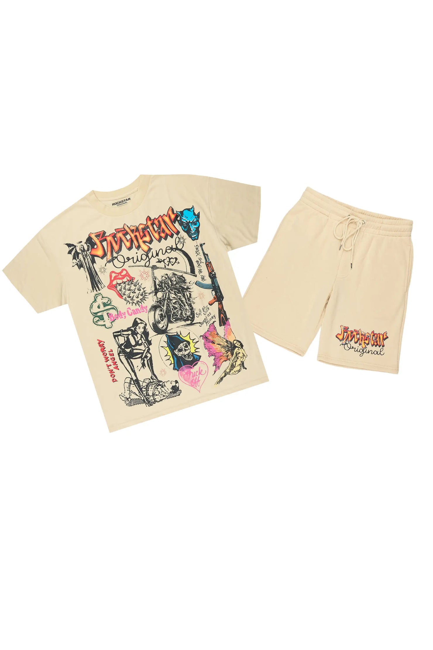 Shoota Beige/Black Short Set