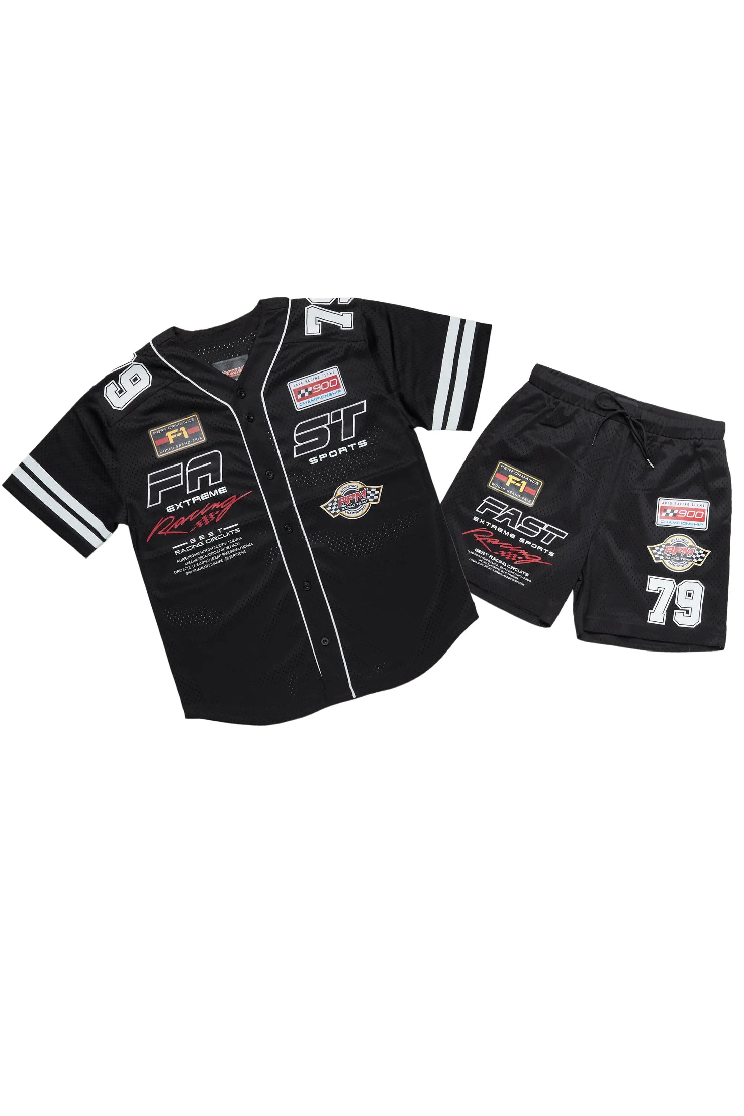 Takato Black Mesh Jersey Short Set