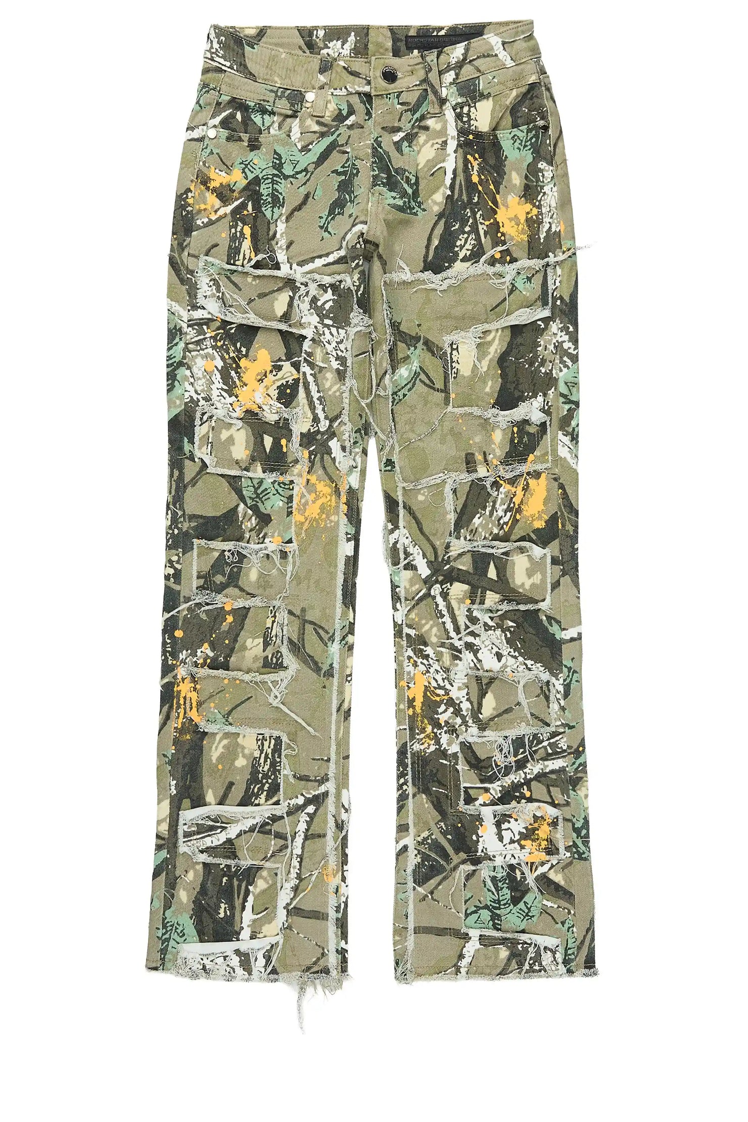 Boys Jorma Tree Camo Stacked Painter Flare Jean