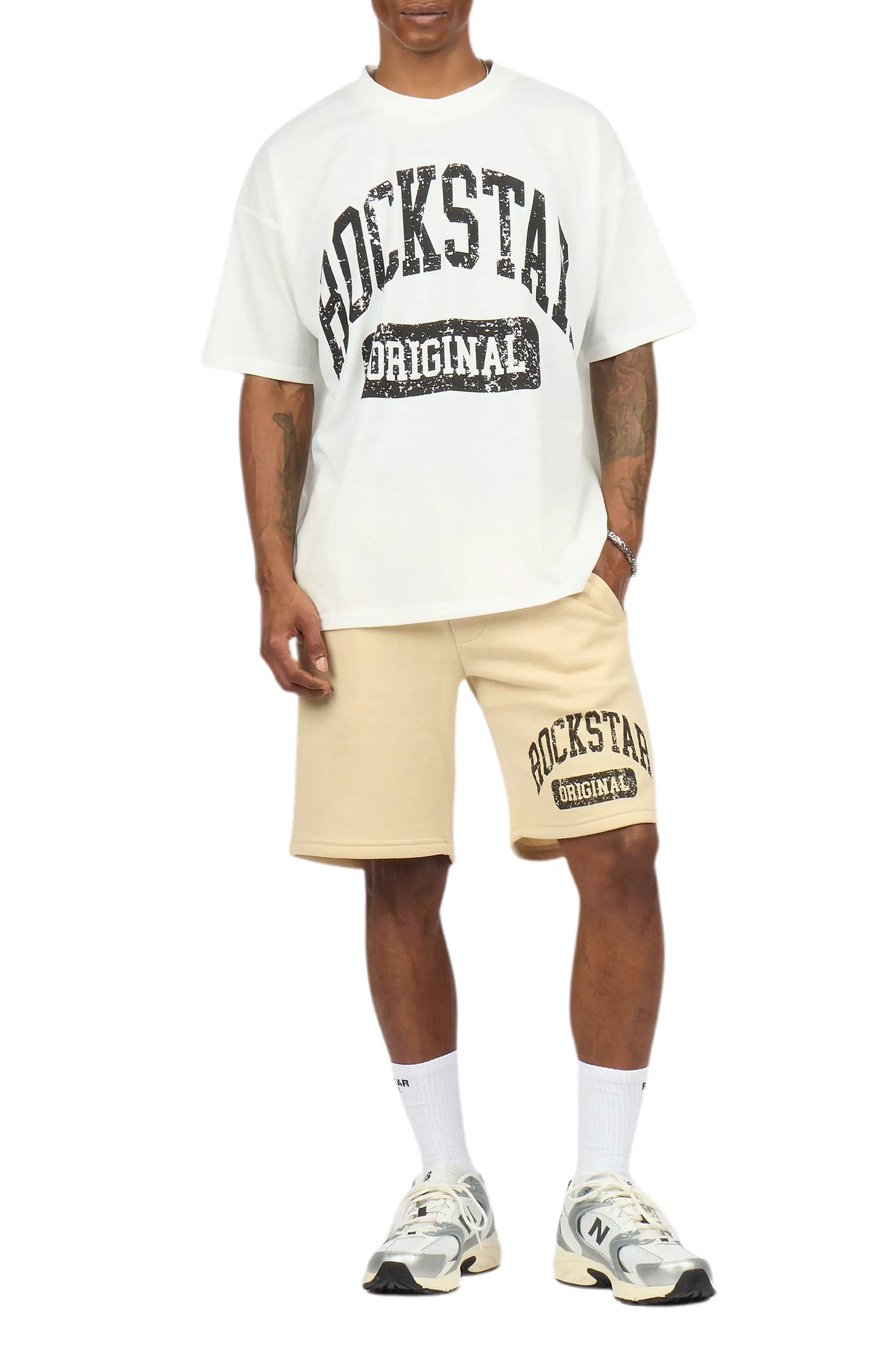 Zig White/Beige T-Shirt/Short Set