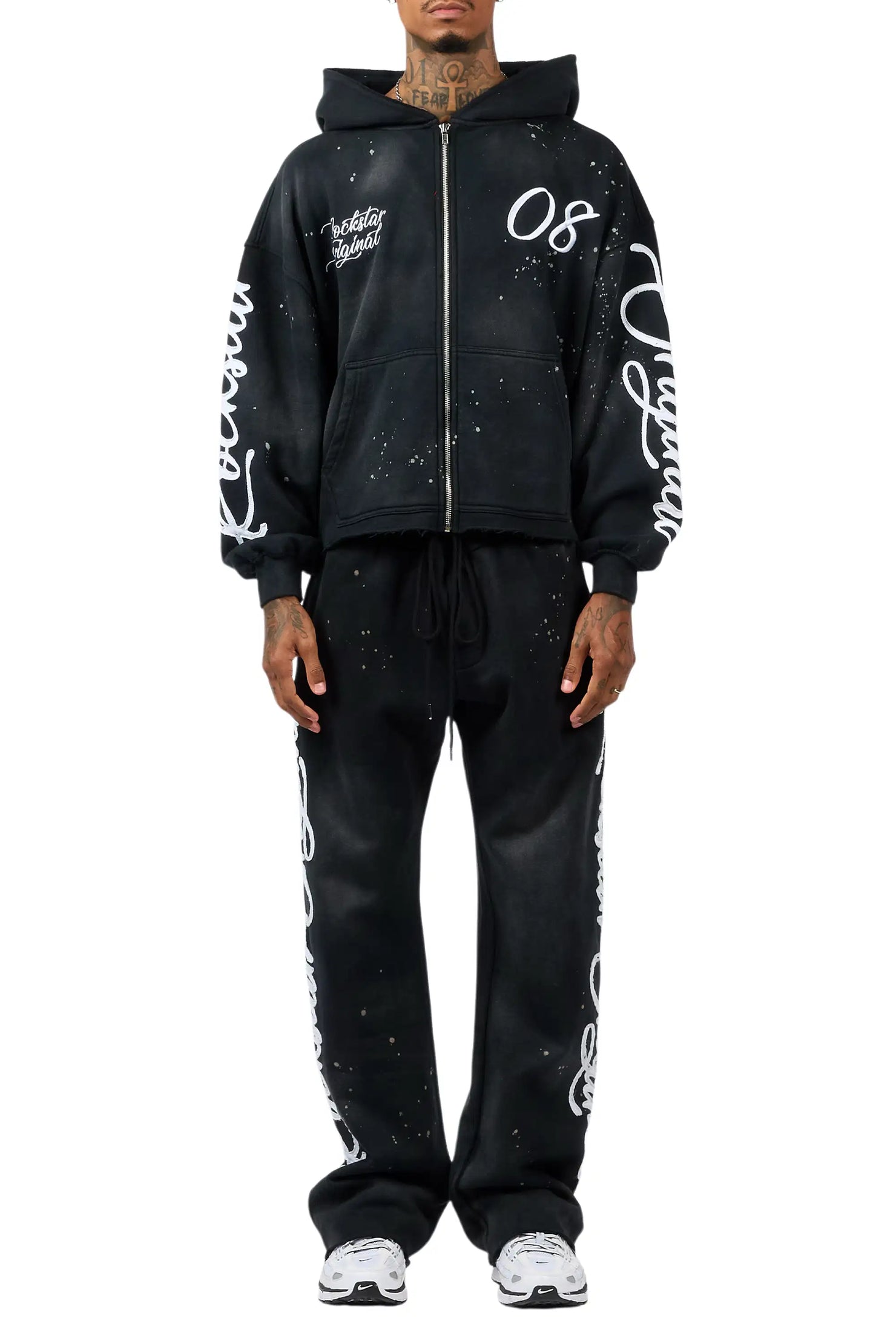 Hanif Vintage Black Hoodie/Straight Pant Track Set