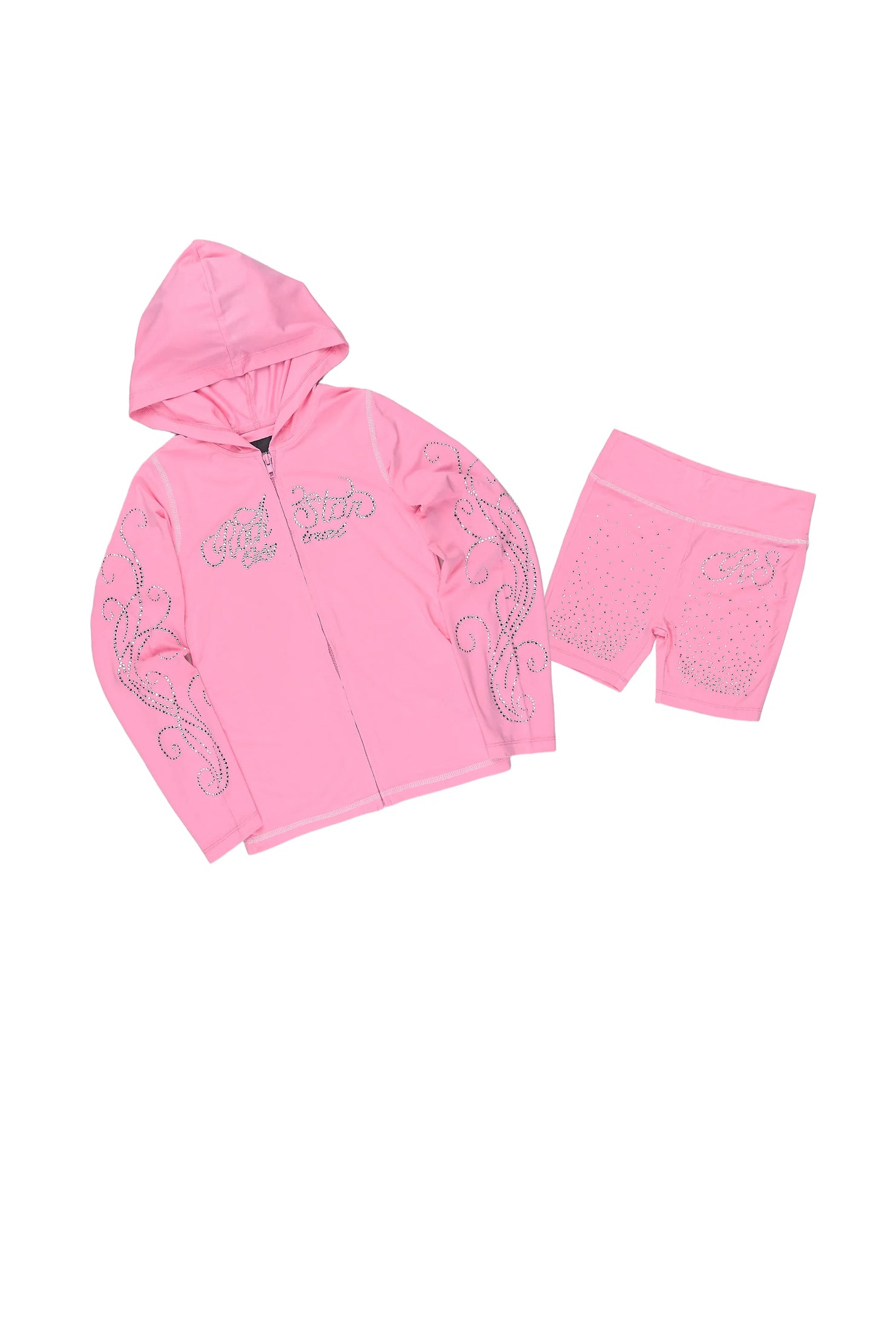 Girls Joella Pink Rhinestone Short Set
