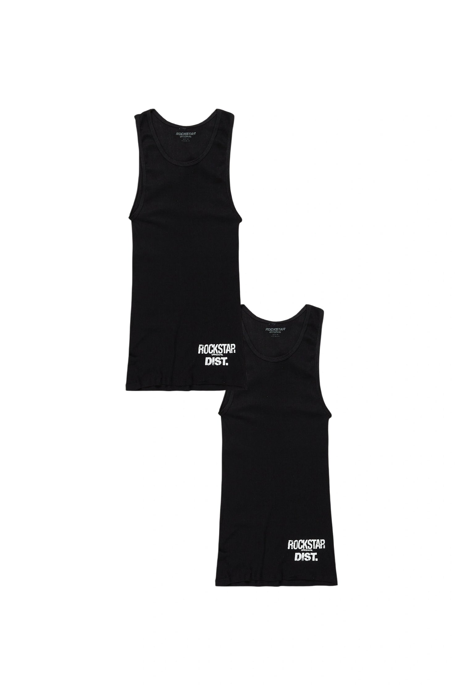 Mens Basic Black Tank Top - 2 Pack