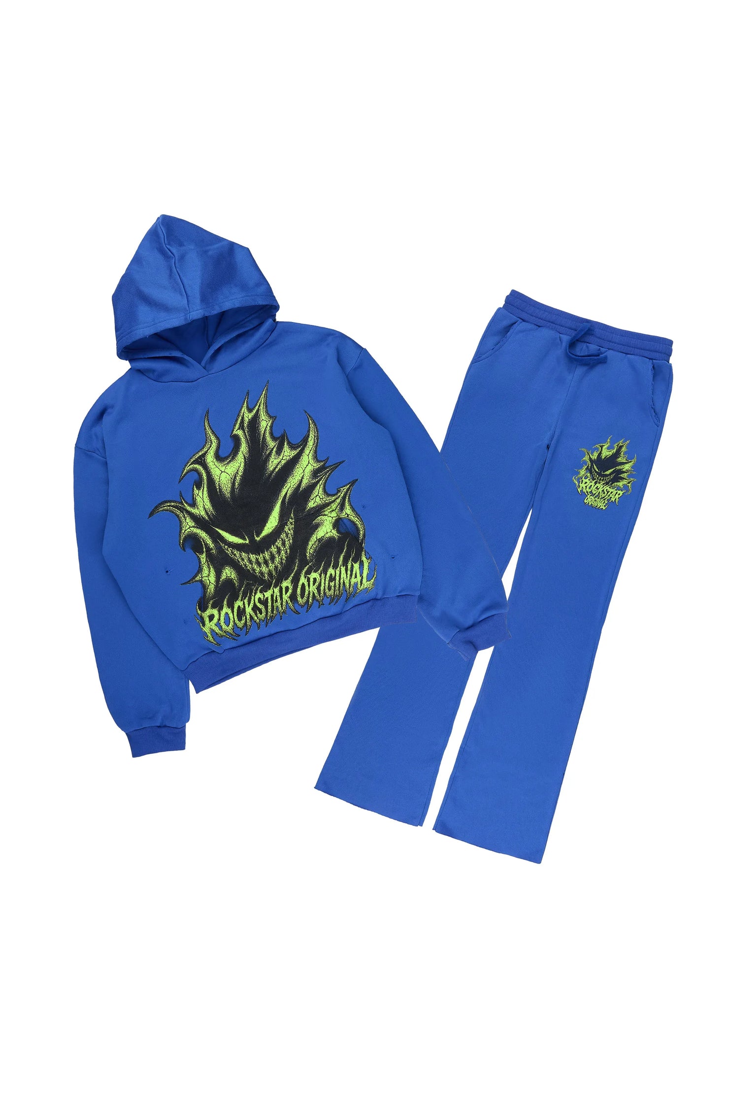 Boys Glaston Royal Blue Stacked Hoodie Track Set
