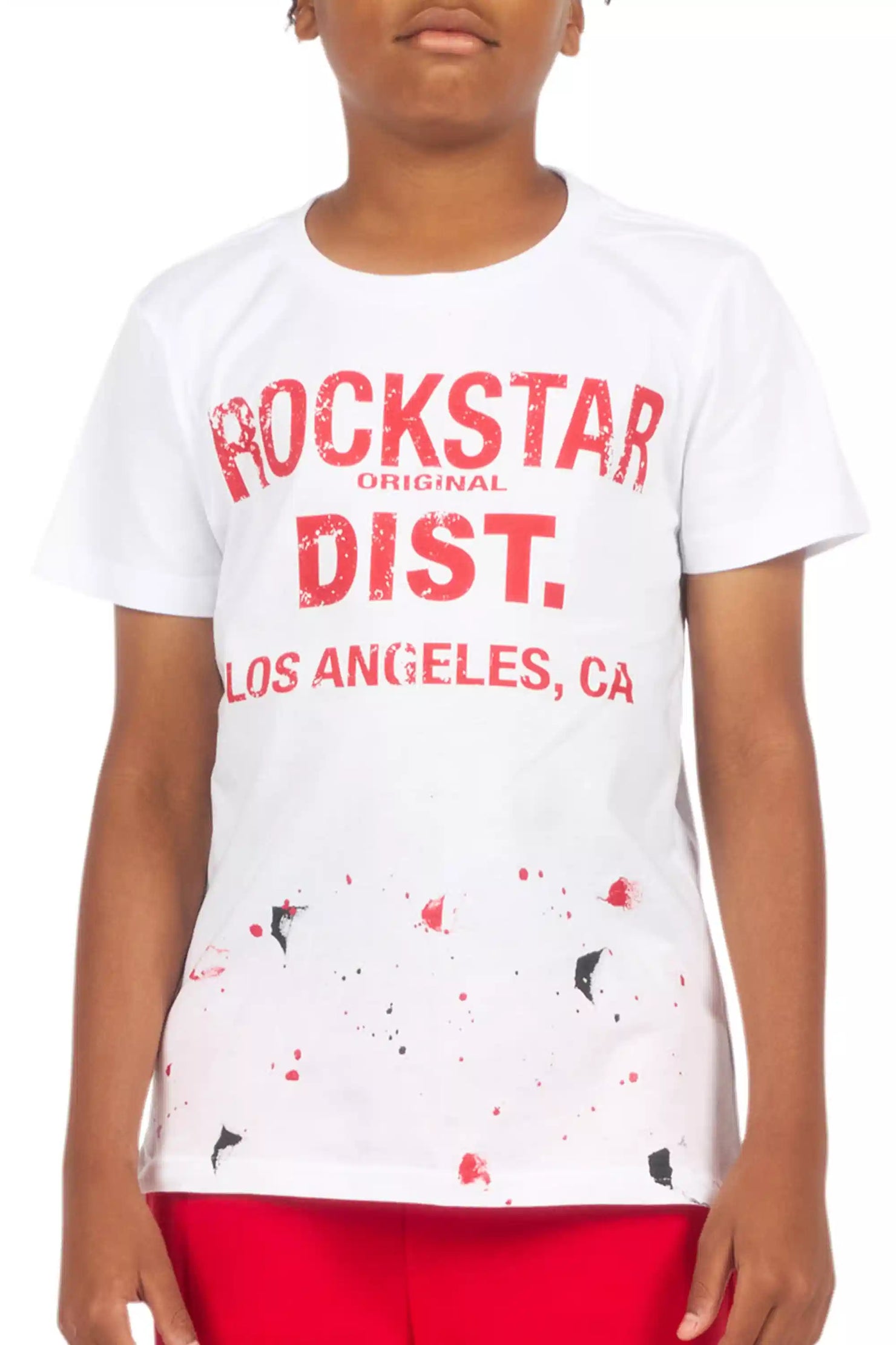 Boys Scottie White/Red Graphic T-Shirt