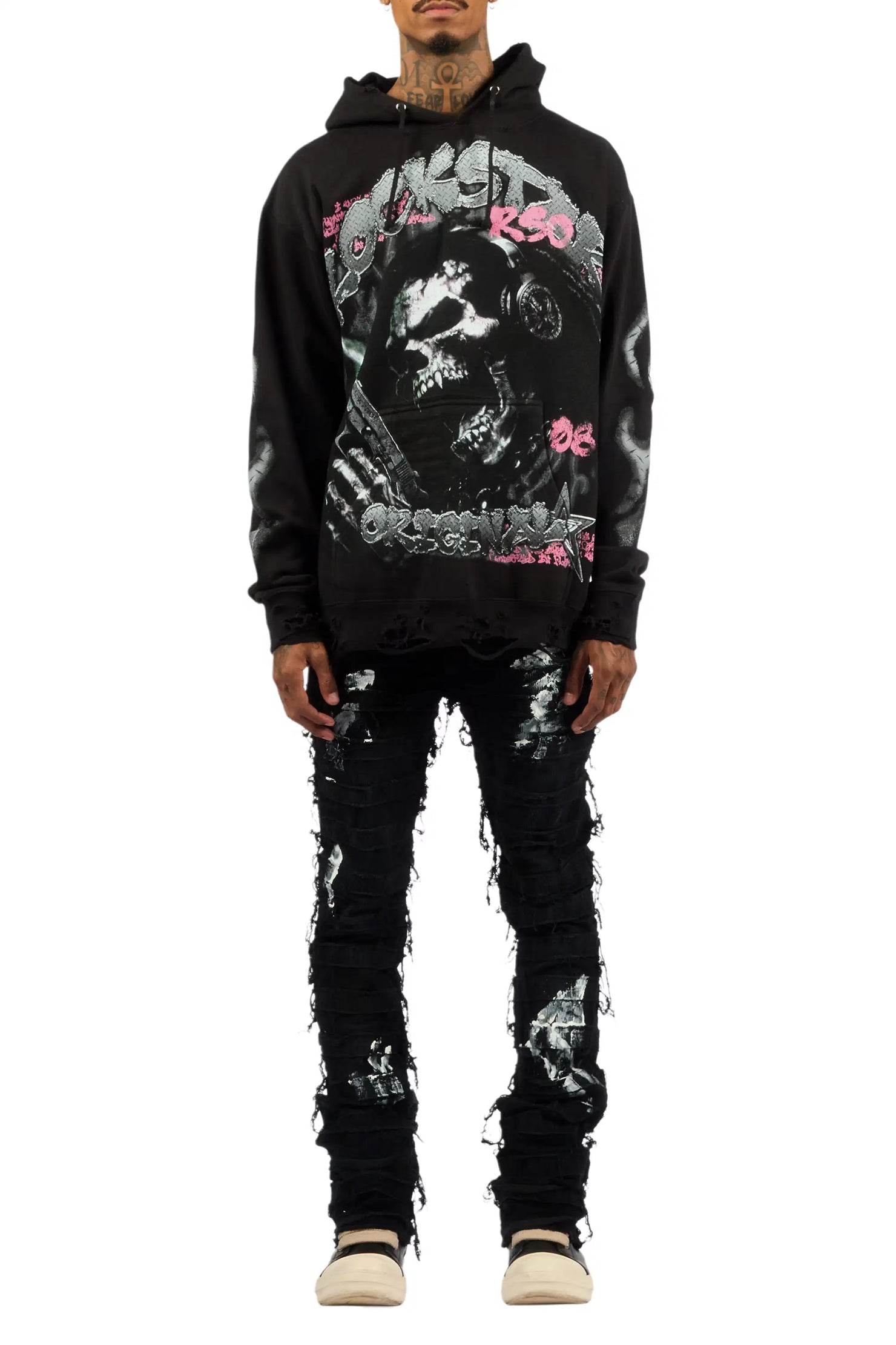 Garson Black Painter Stacked Flare Corduroy Pant