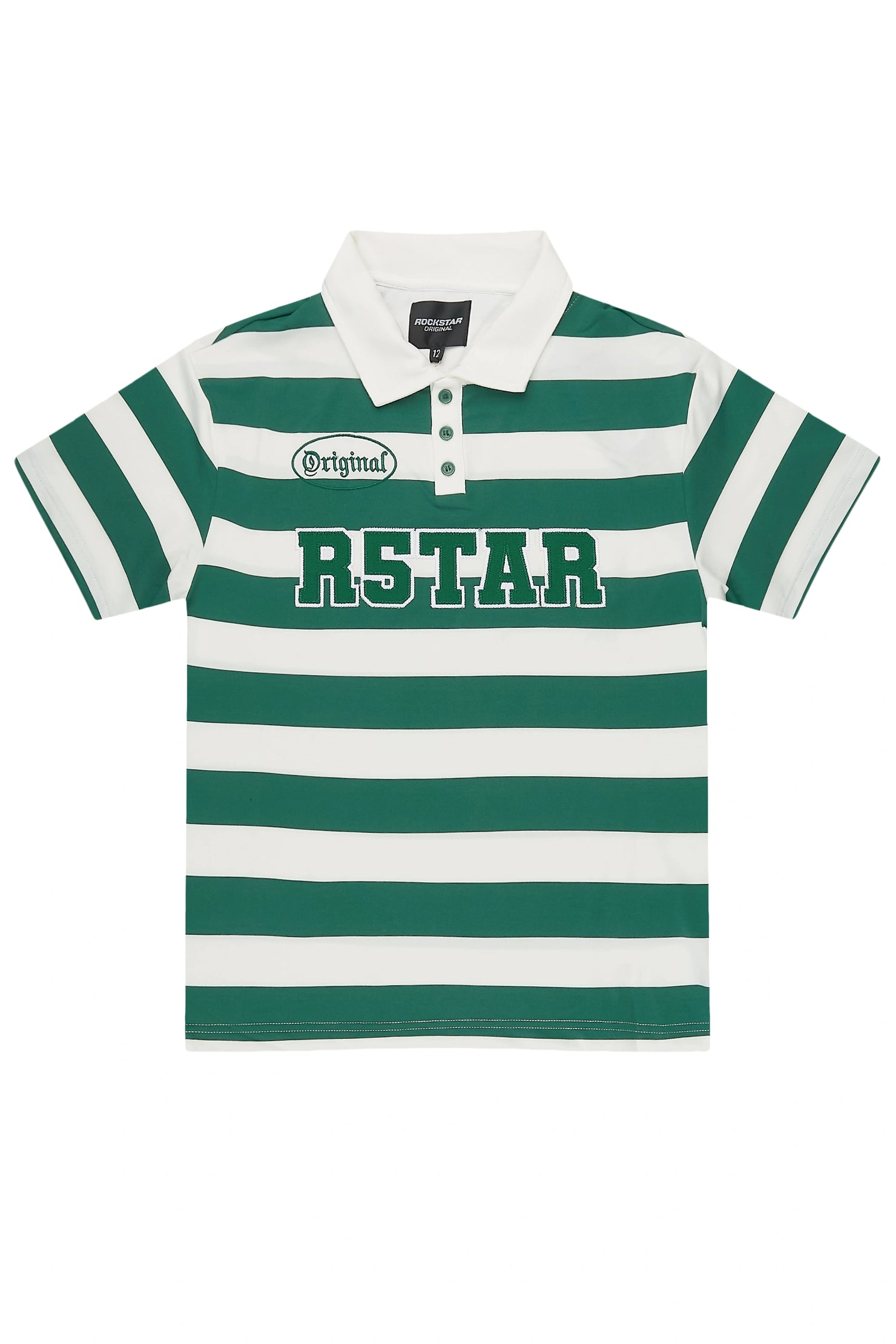 Boys Fintan Green/Cream Polo