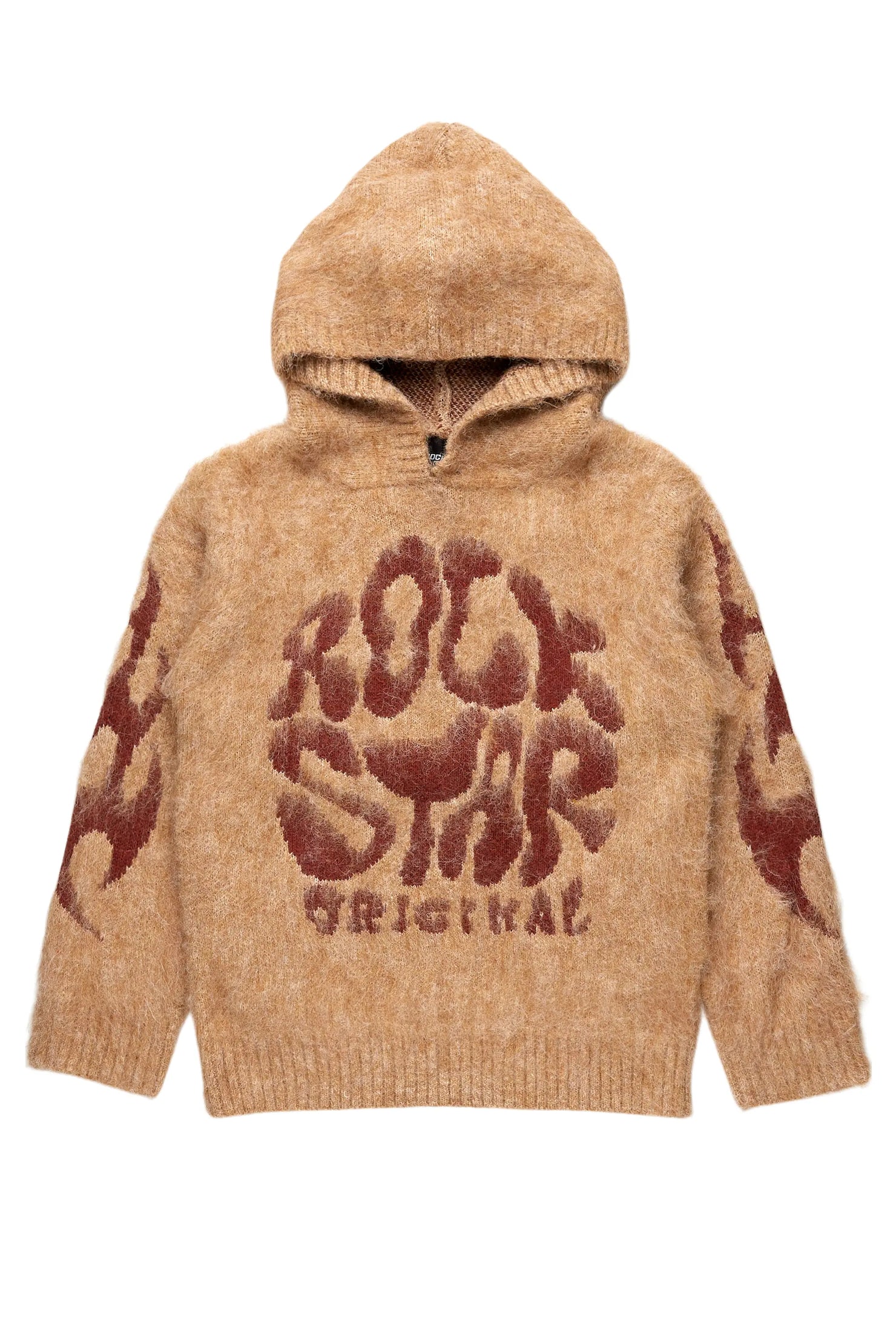 Boys Hakon Brown Graphic Knitted Hoodie