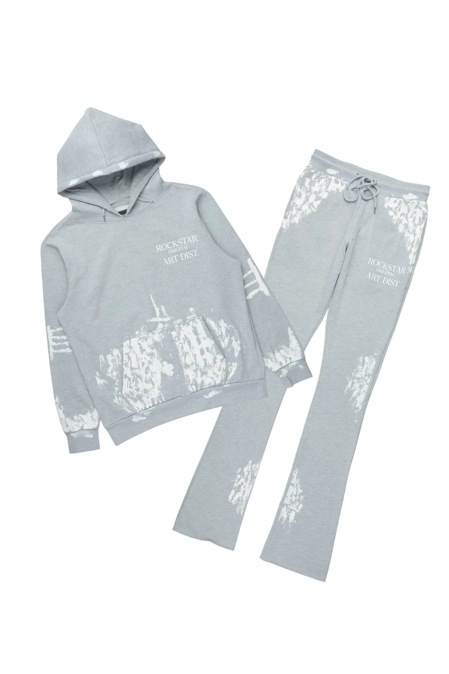 Filip Heather Grey Hoodie/Stacked Pant Track Set