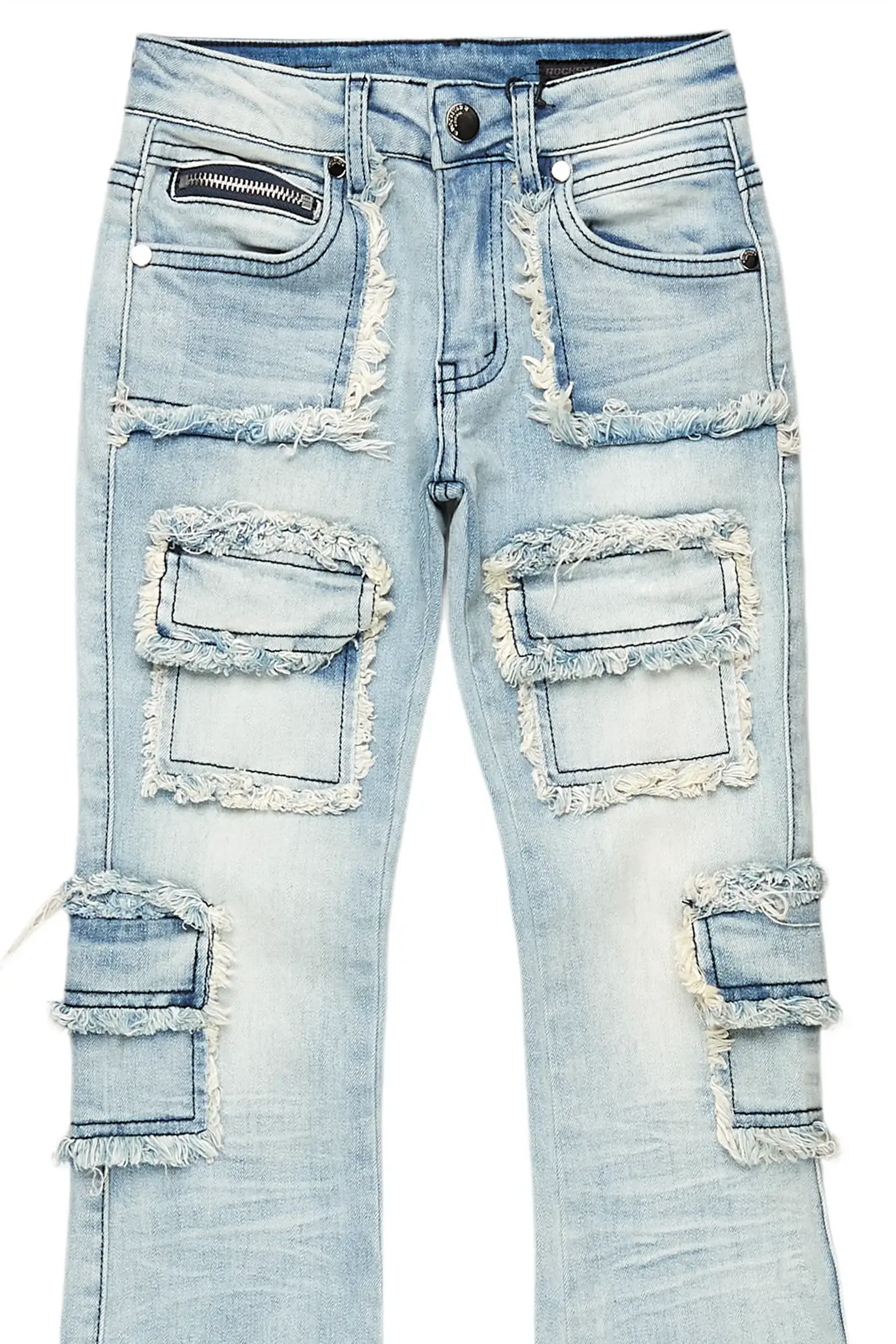 Boys Adril Blue Skinny Fit Cargo Jean
