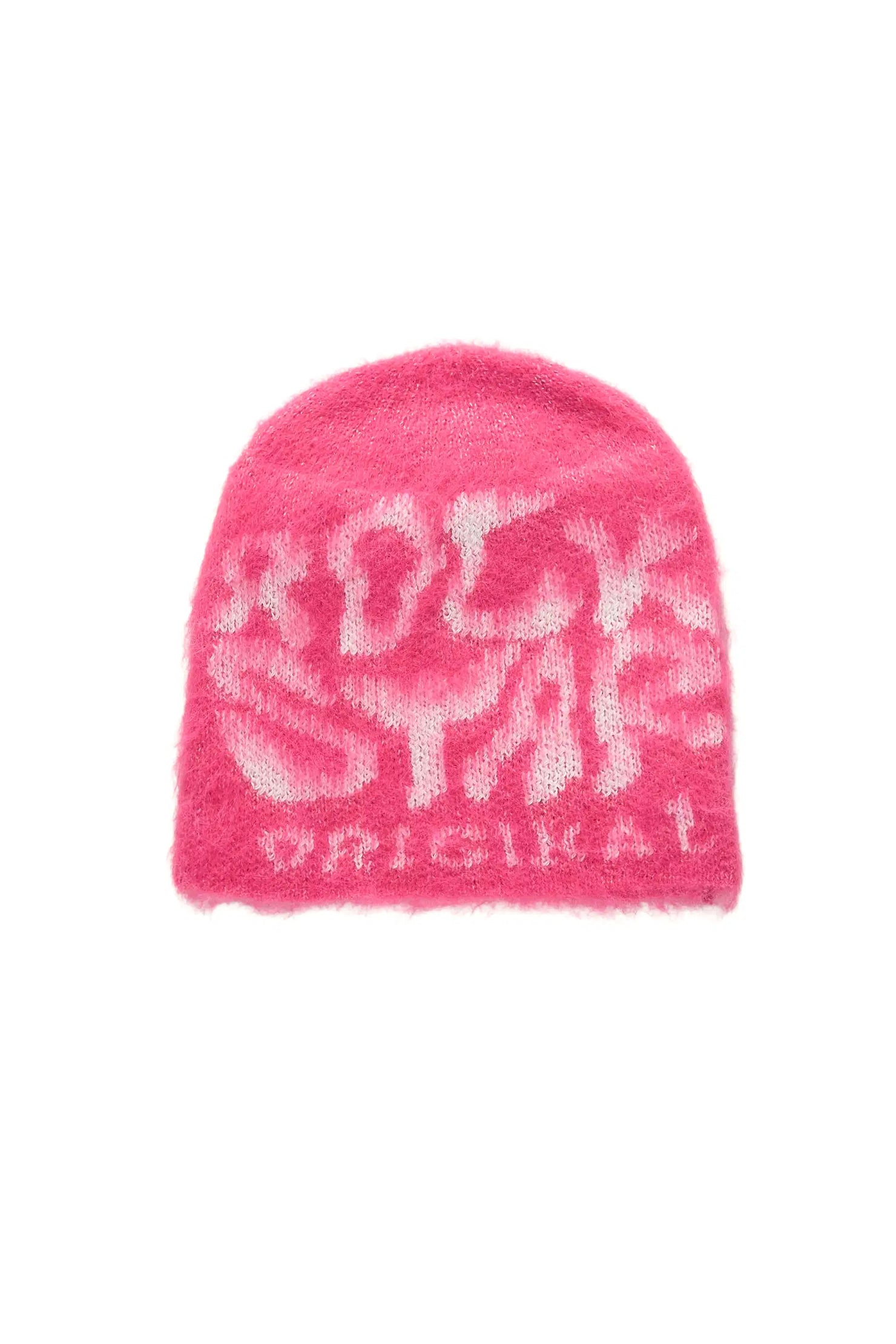 Akeya Pink Knit Mohair Beanie
