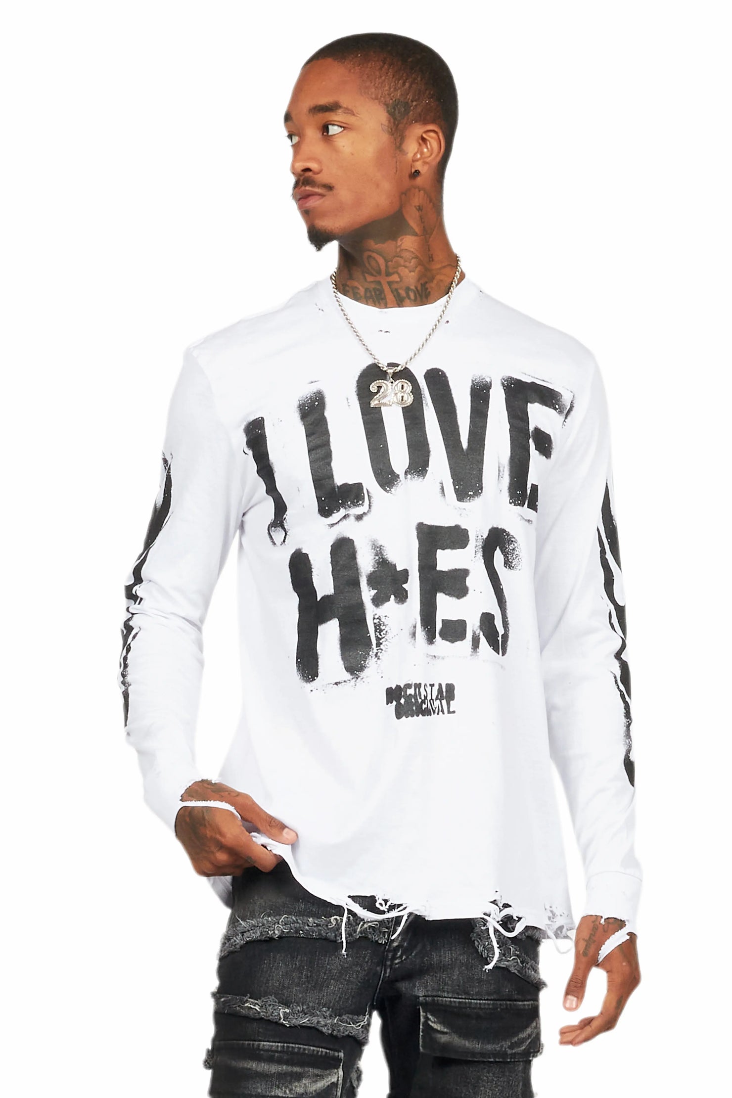 Banyan White Long Sleeve Graphic T-Shirt