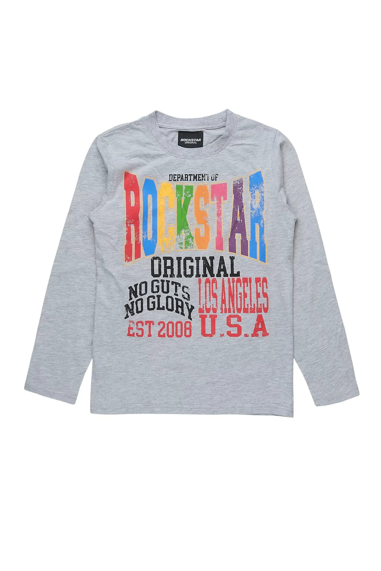 Boys Keen Heather Grey L/S Graphic T-Shirt
