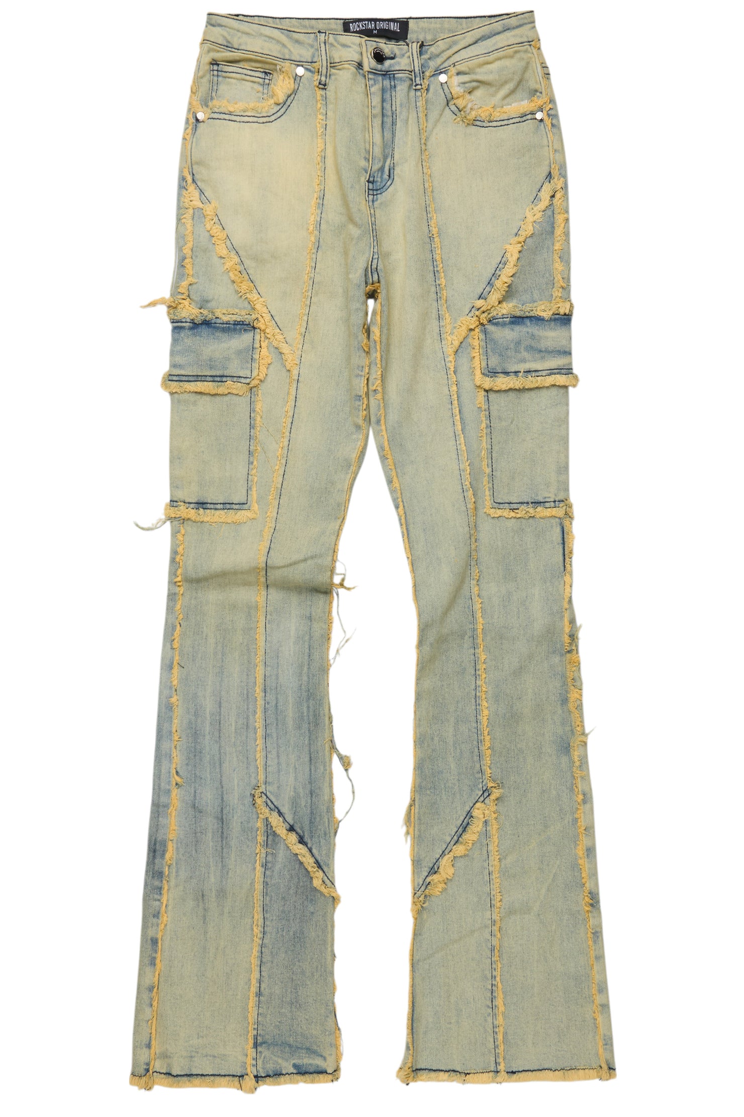Keshia Dirty Blue Wash Stacked Flare Jean