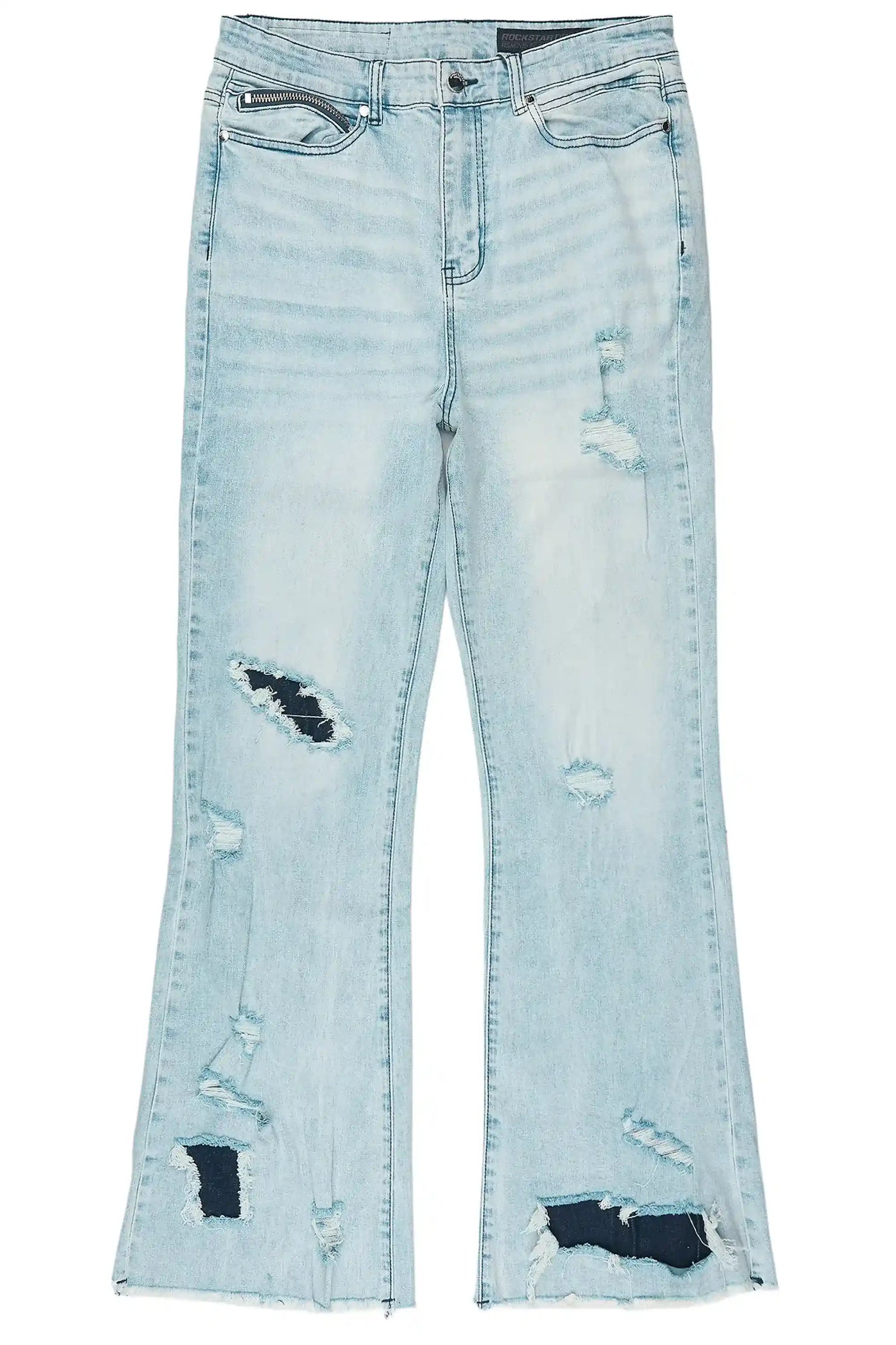 Brisbo Light Blue Relaxed Stacked Flare Jean