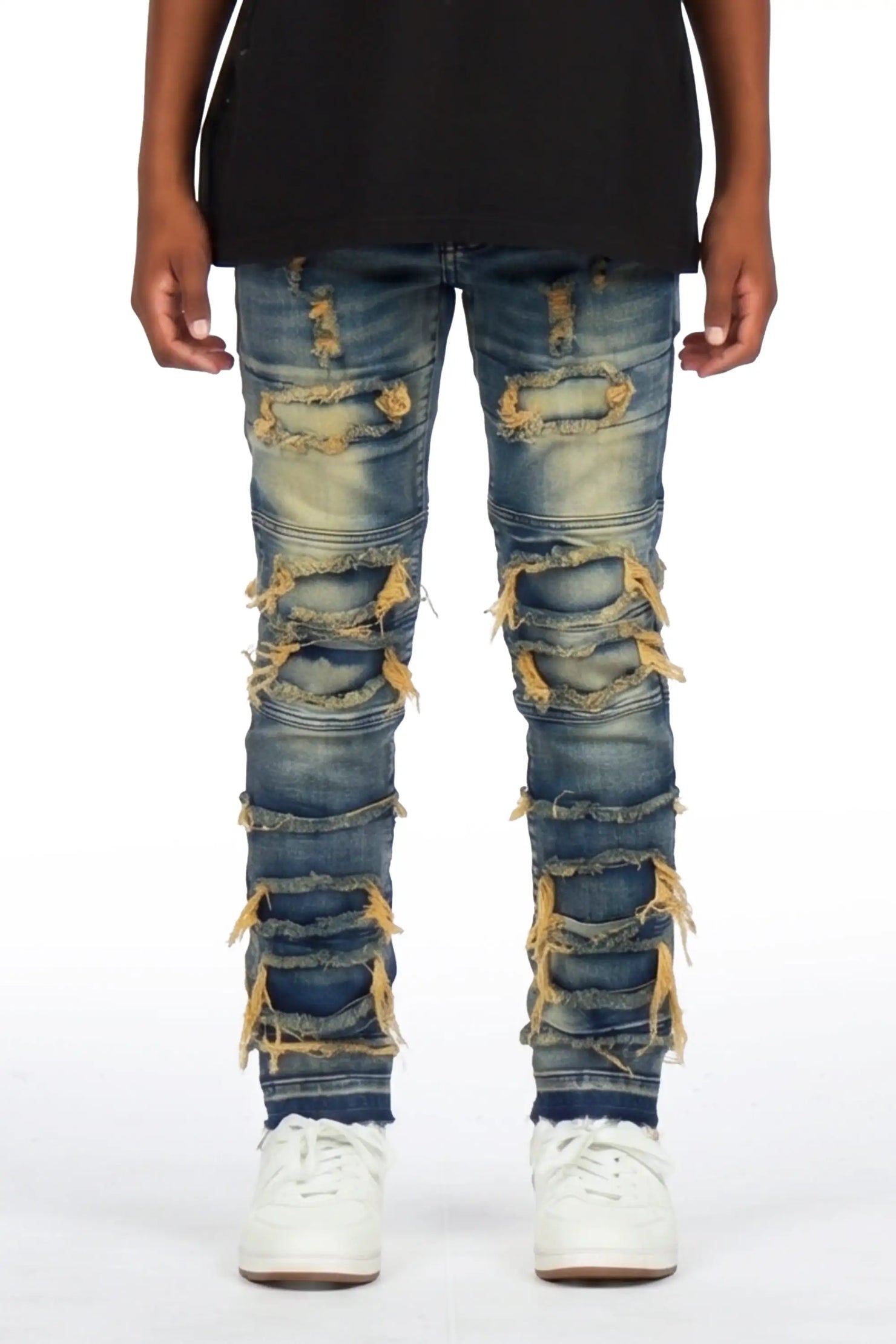 Boys Vasco Dark Tint Frayed Slim Jean