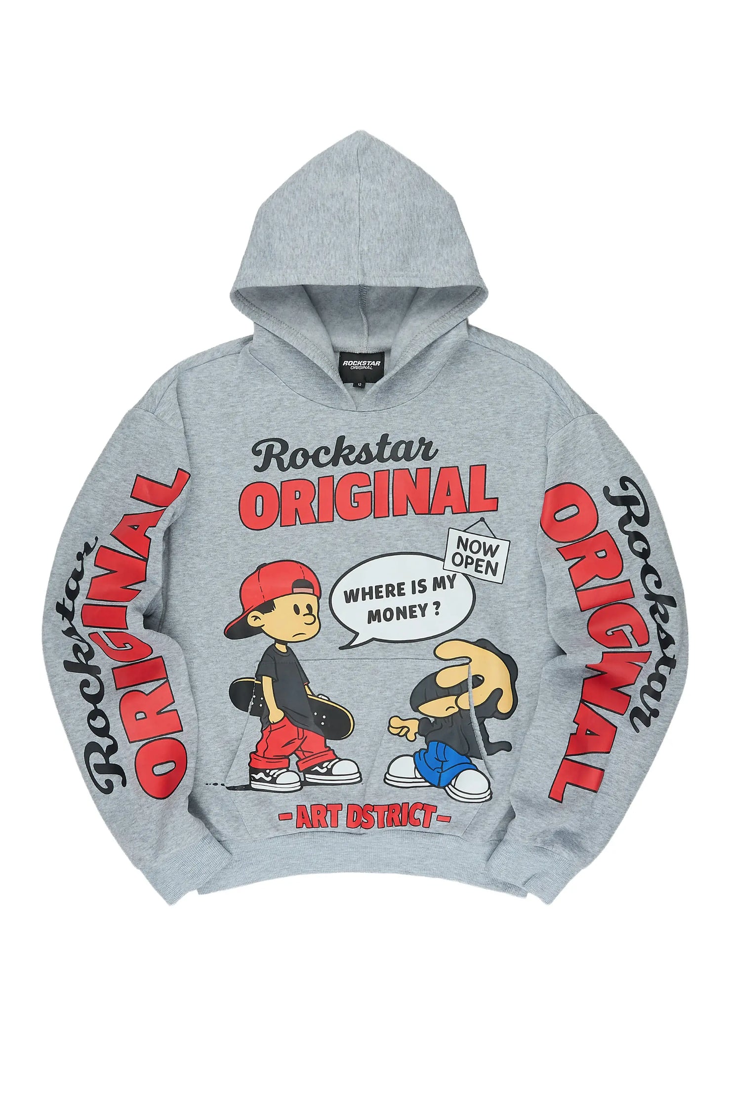 Boys Slade Heather Grey Graphic Hoodie