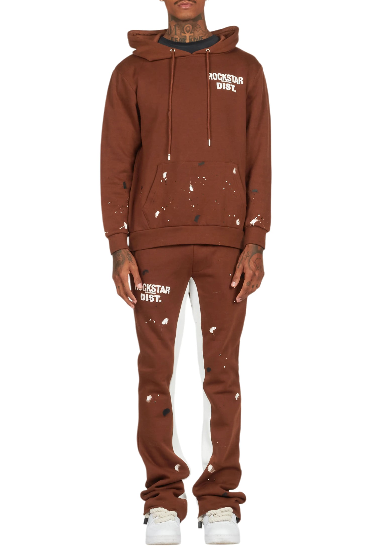Jaco Brown Hoodie Baggy Fit Pant Track Set